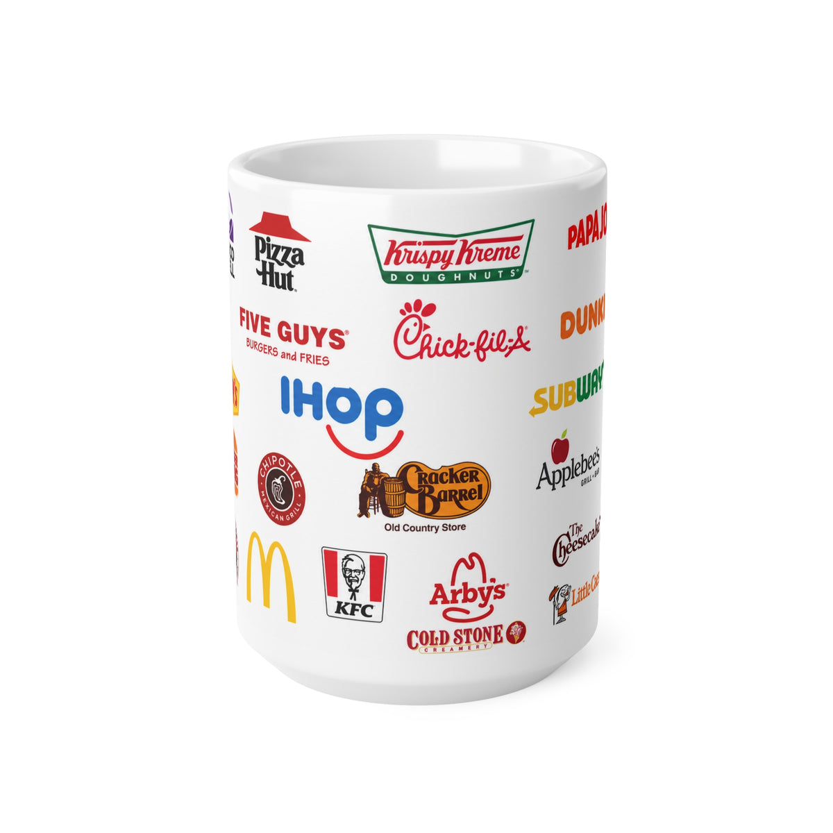 American Fast Food Chain Logos Ceramic Coffee Mug — 11oz & 15oz Collage