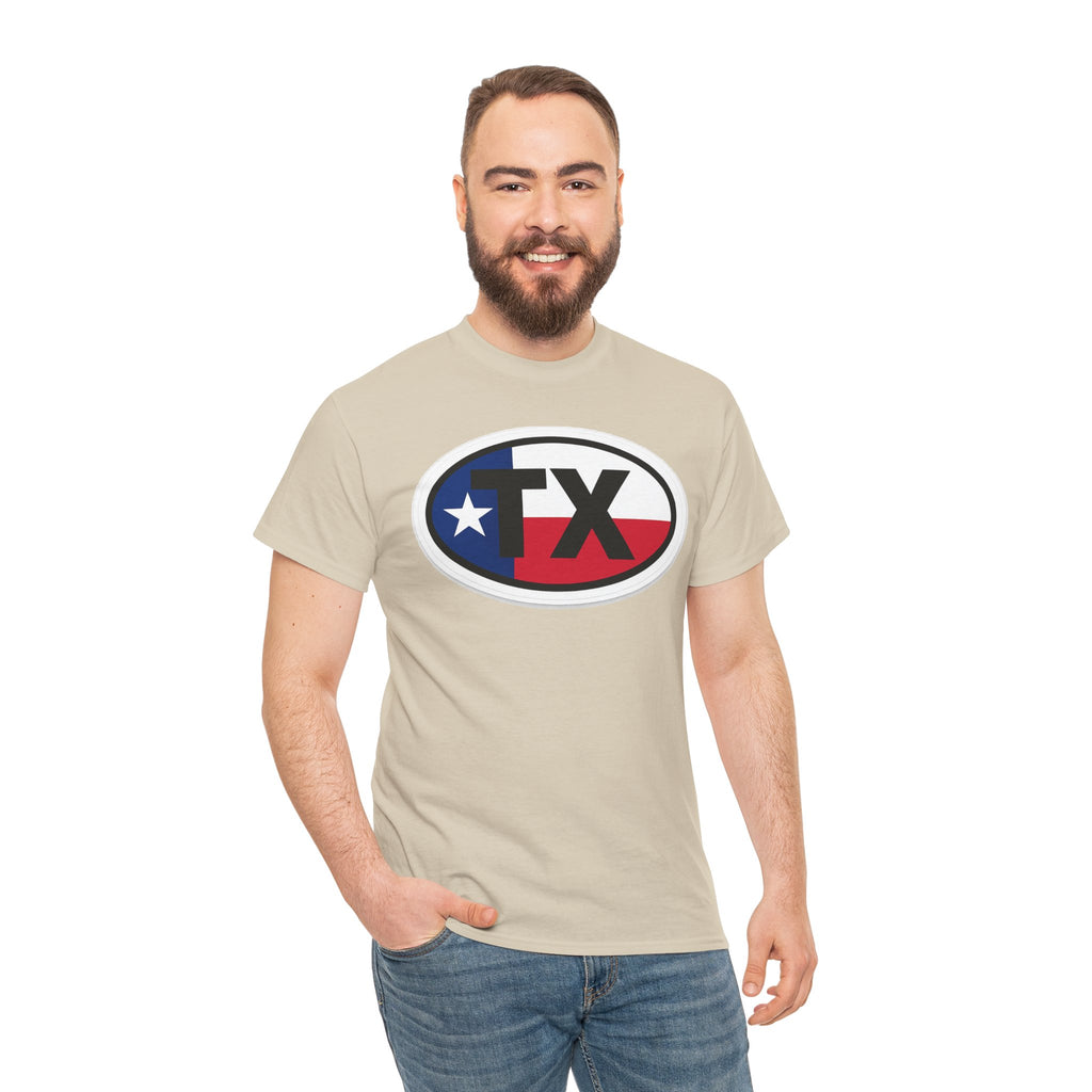 Texas Flag TX Oval T-Shirt — Patriotic Lone Star Tee