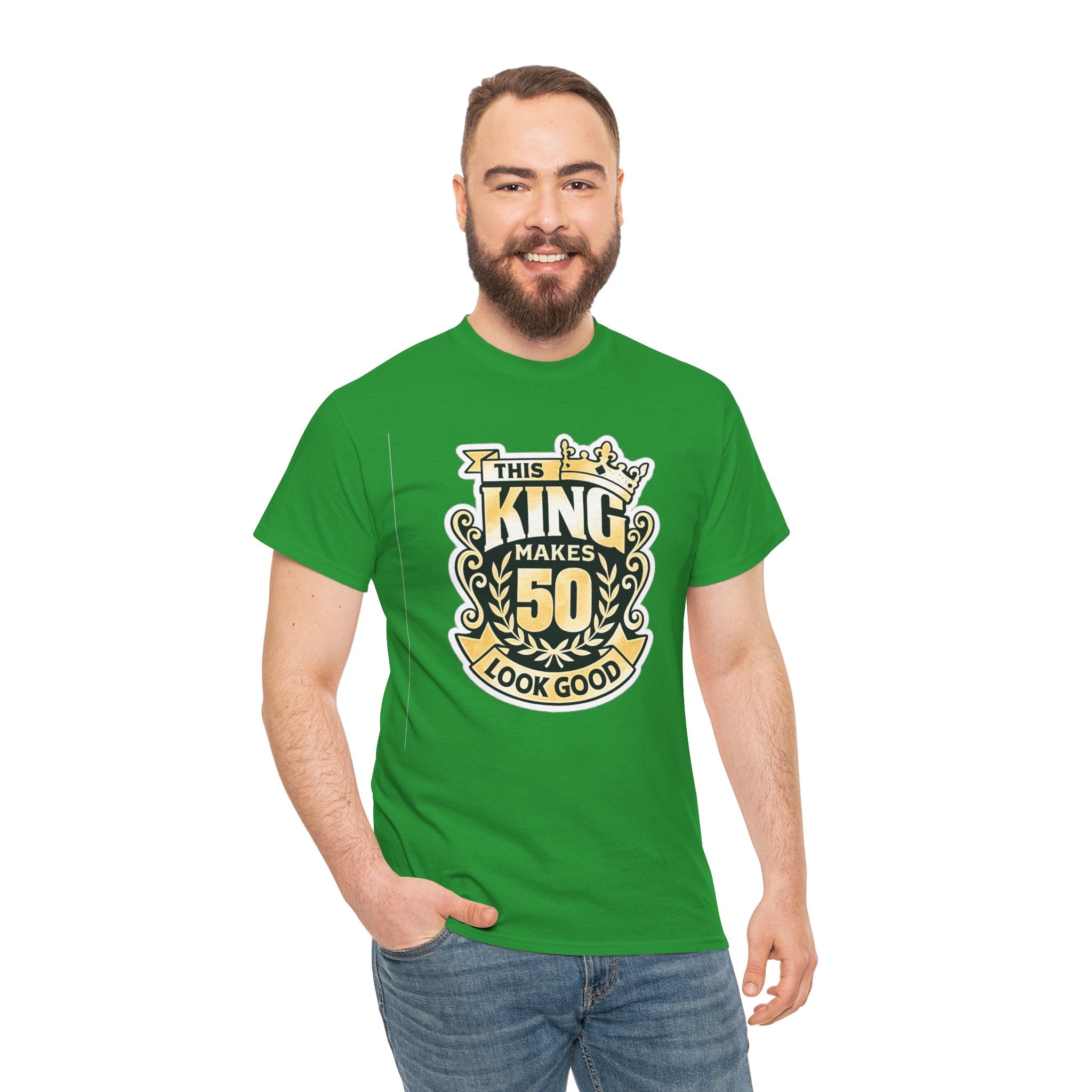 50th Birthday King T-Shirt – "This King Makes 50 Look Good"