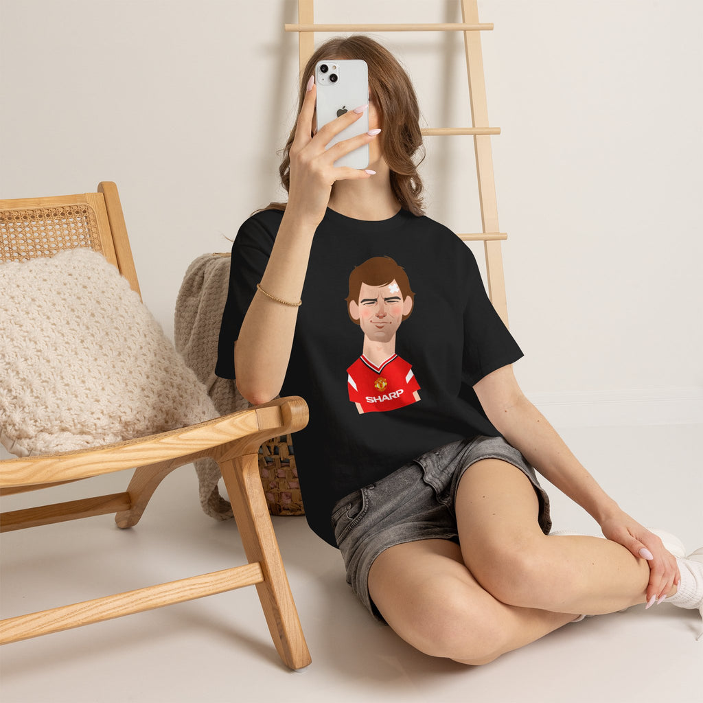 Bryan Robson Manchester United Legend Portrait Cotton T-Shirt