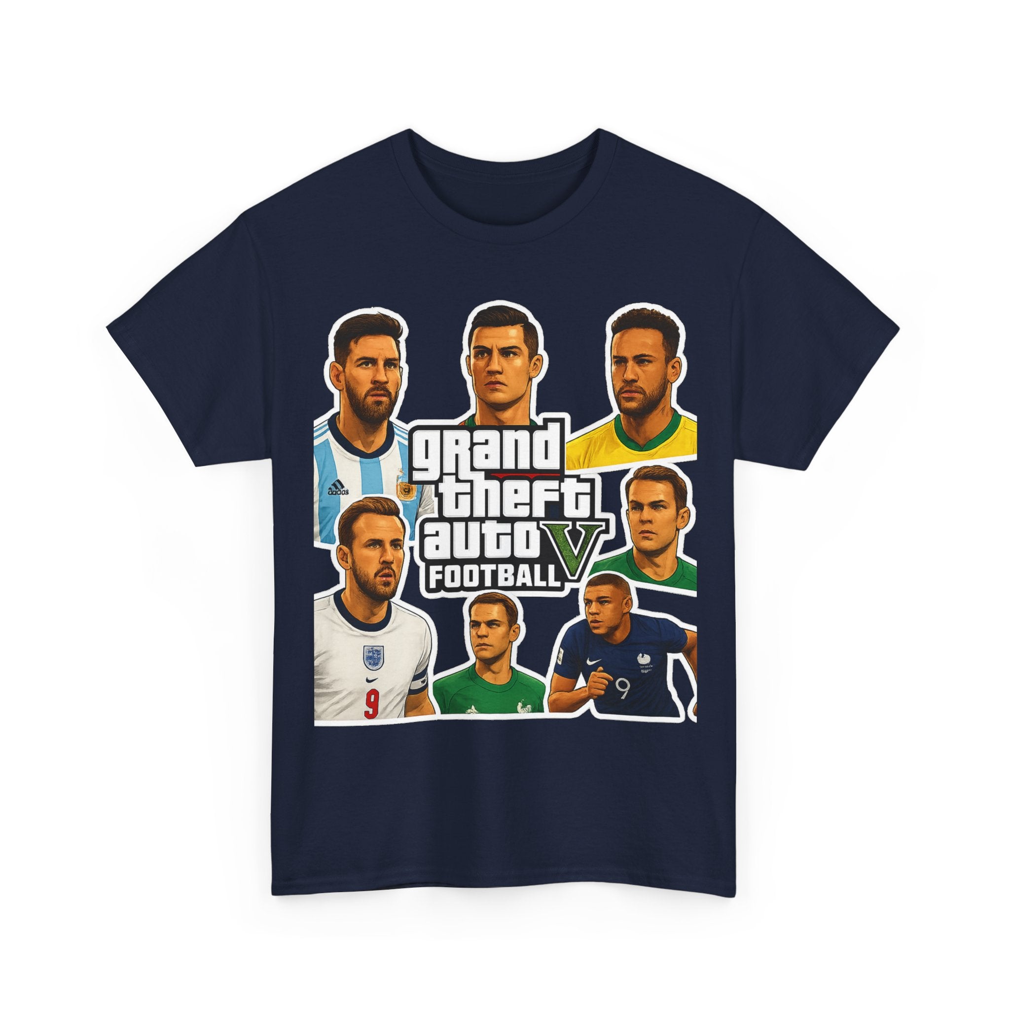 Graphic Tee — 'Grand Theft Auto V Football' Soccer Players Collage Shirt