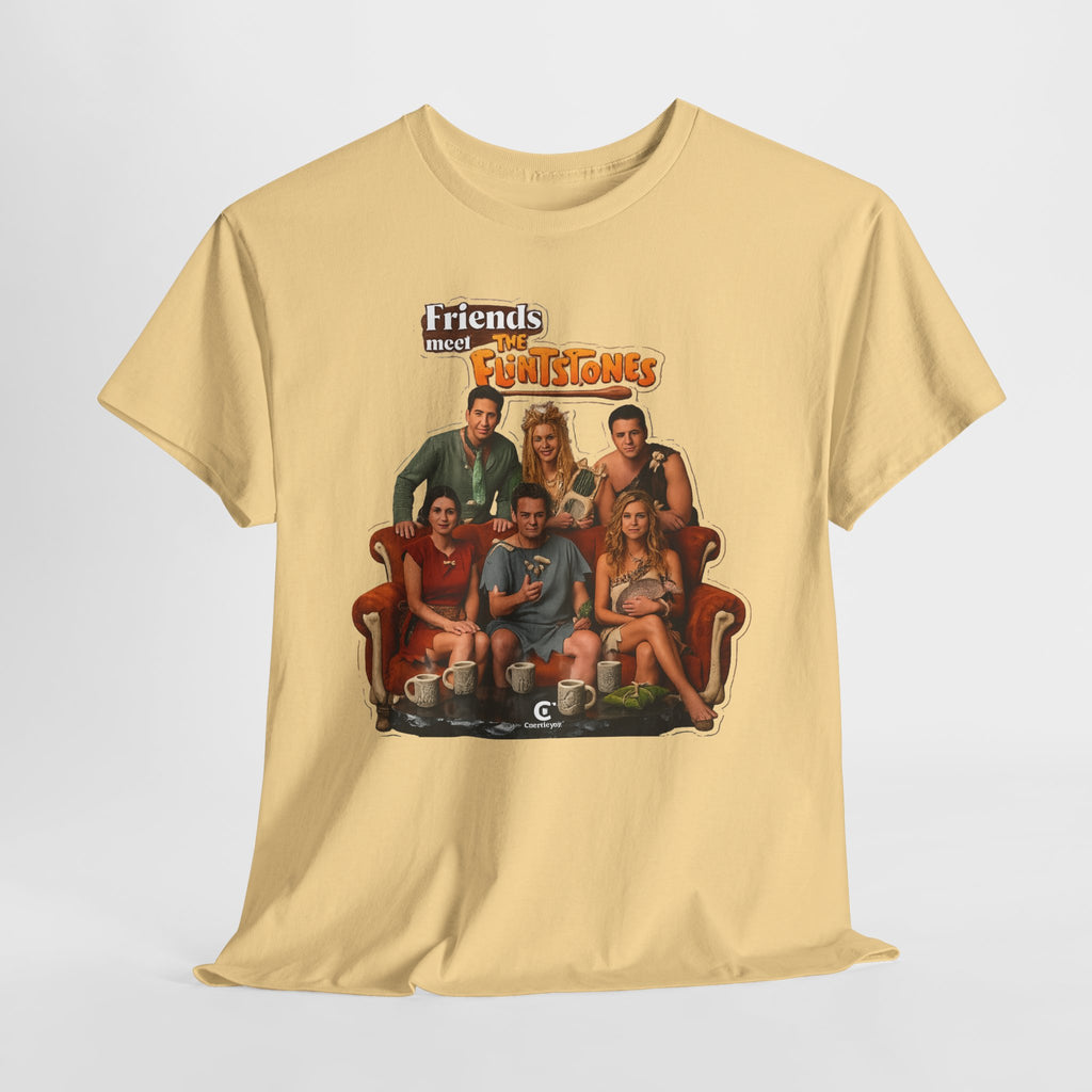 Friends meets the Flintstones TV Sitcom Cast Graphic Tee — 'Friends' Retro Couch Design