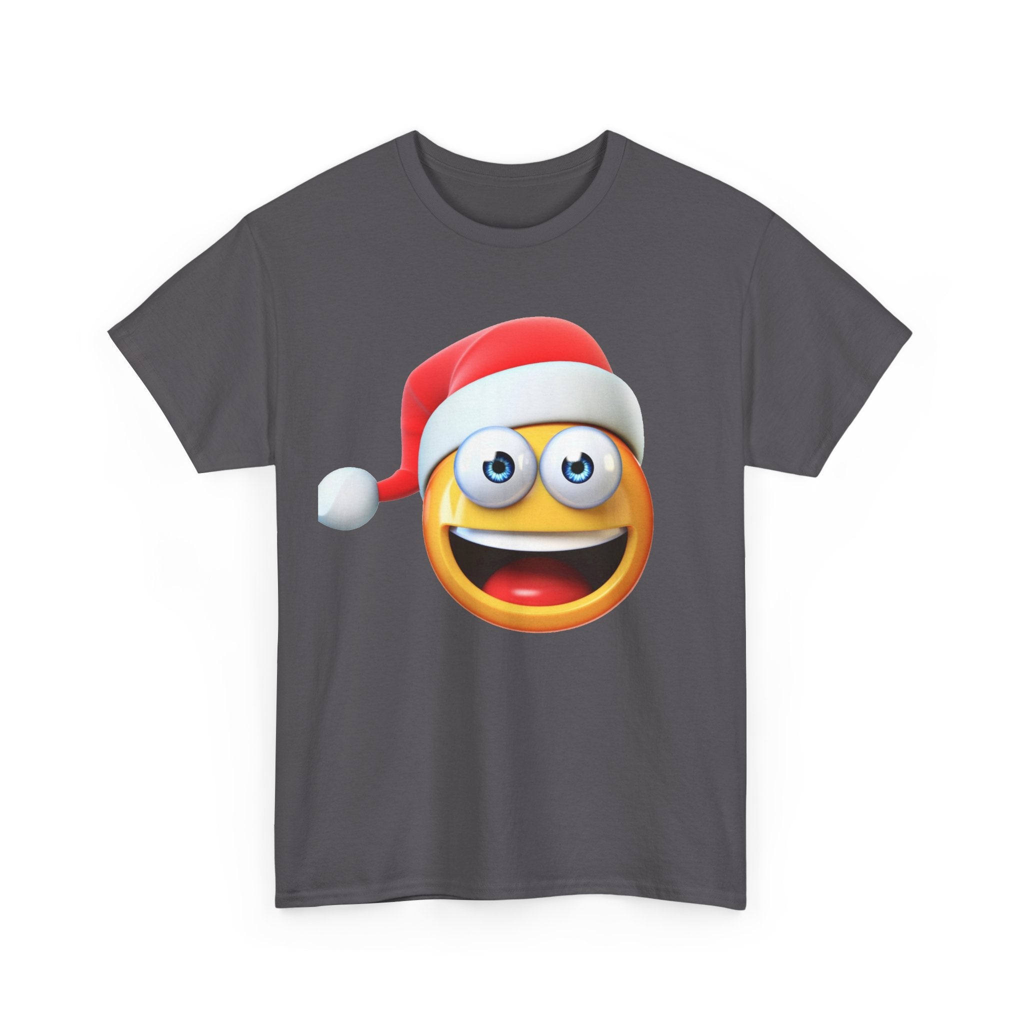 Christmas Emoji T-Shirt — Santa Hat Smiley Holiday Tee