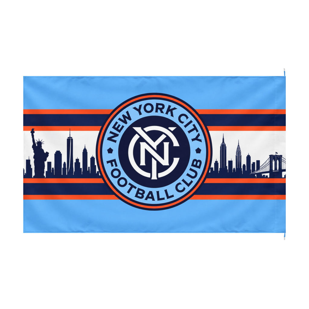 New York City FC Double-Sided Flag — NYCFC Skyline Supporter Banner