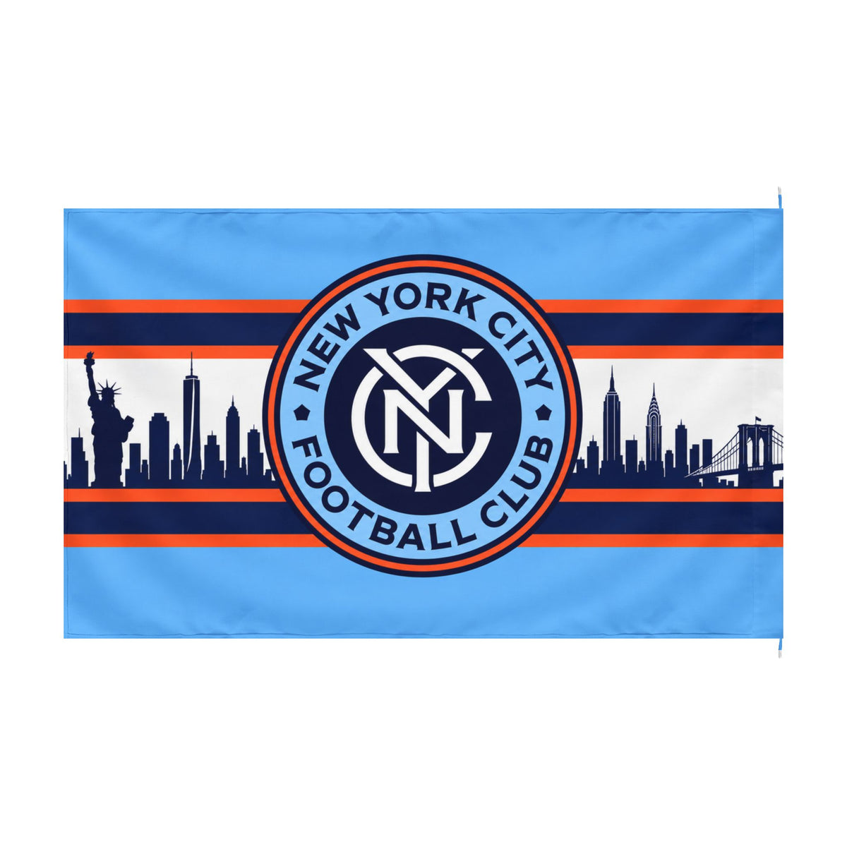New York City FC Double-Sided Flag — NYCFC Skyline Supporter Banner