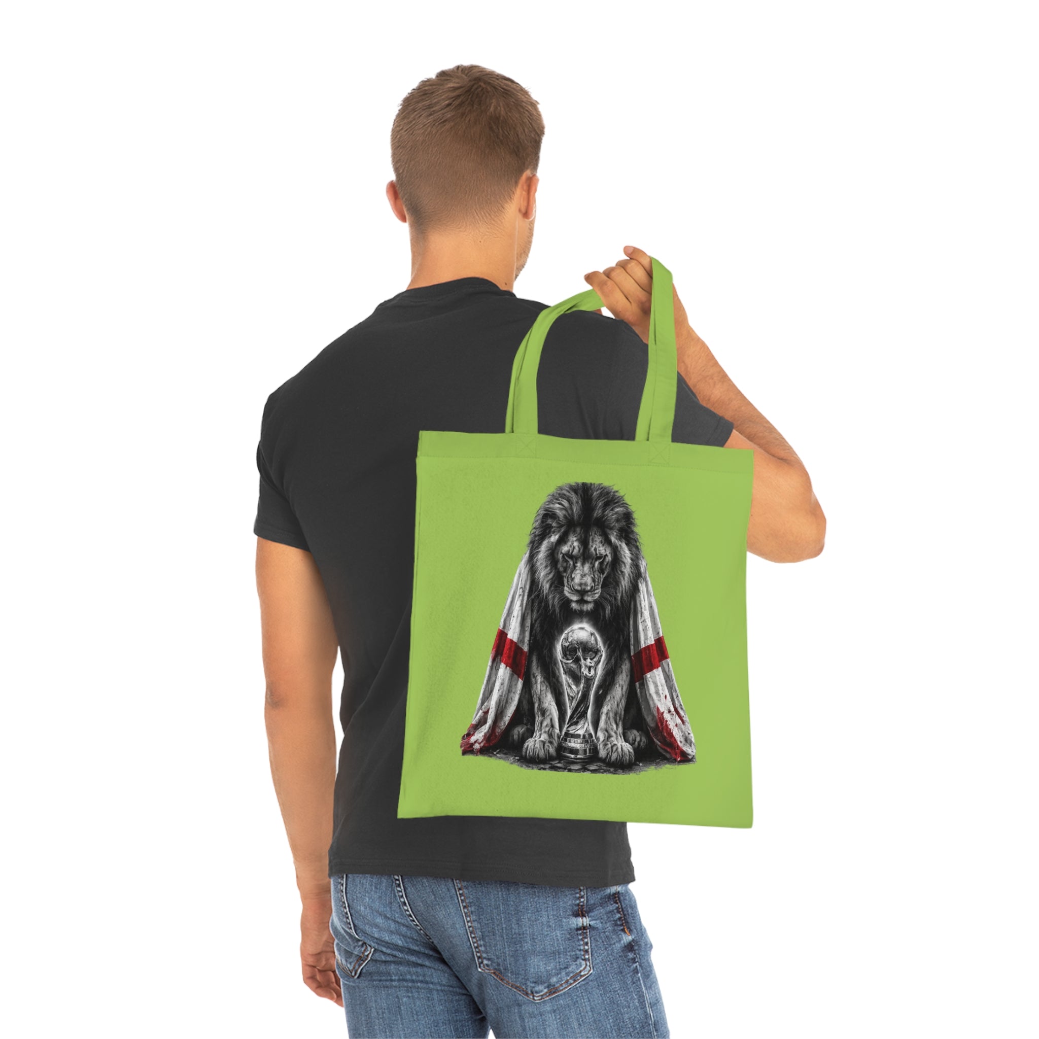 England Lion Tote Bag – Protective Lion Illustration Cotton Tote