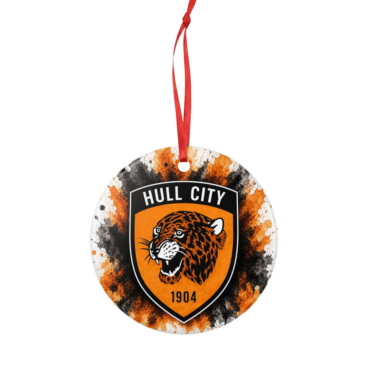 Hull City Football Club Ceramic Ornament – Double-Sided Orange & Black Team Crest Decoration (1904)