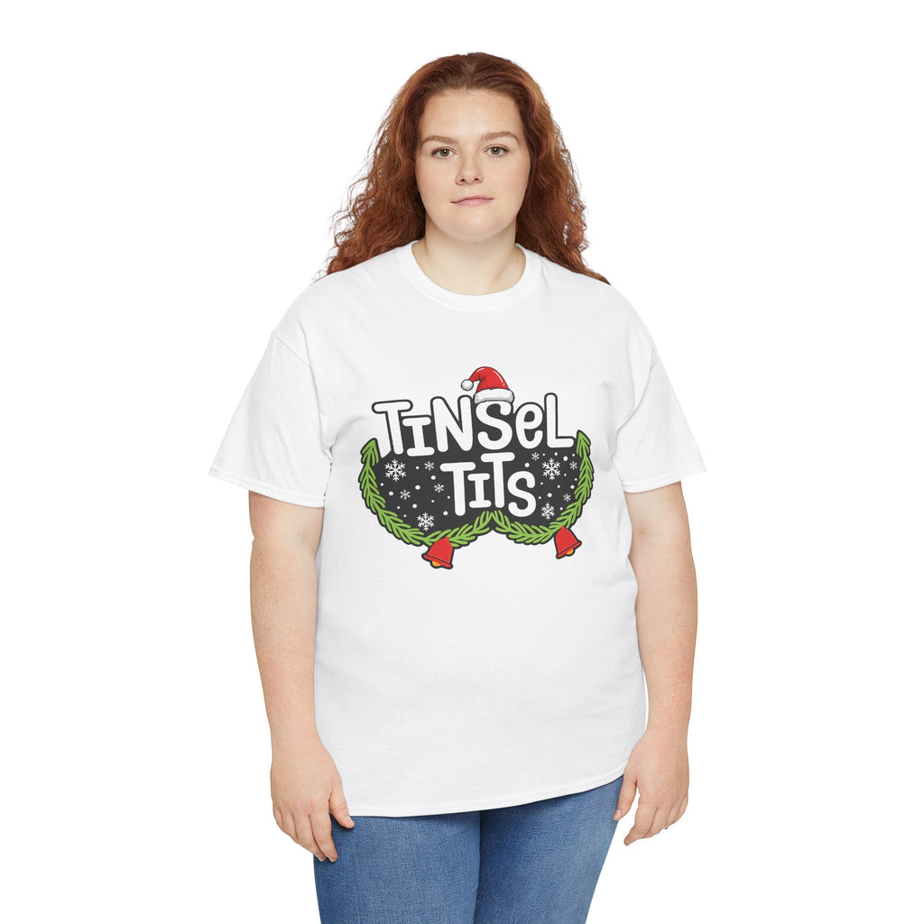 T-Shirt — "Tinsel Tits" Funny Christmas Wreath Holiday Tee