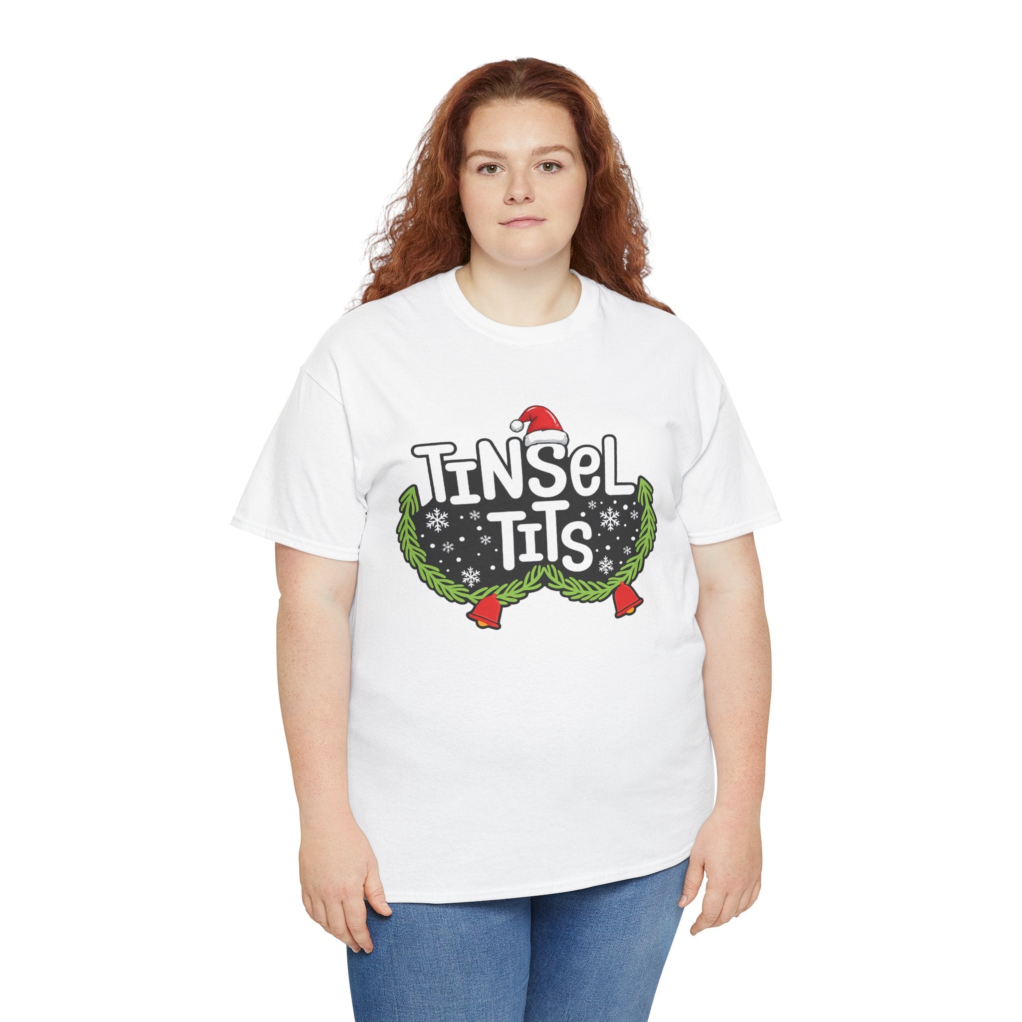 T-Shirt — "Tinsel Tits" Funny Christmas Wreath Holiday Tee