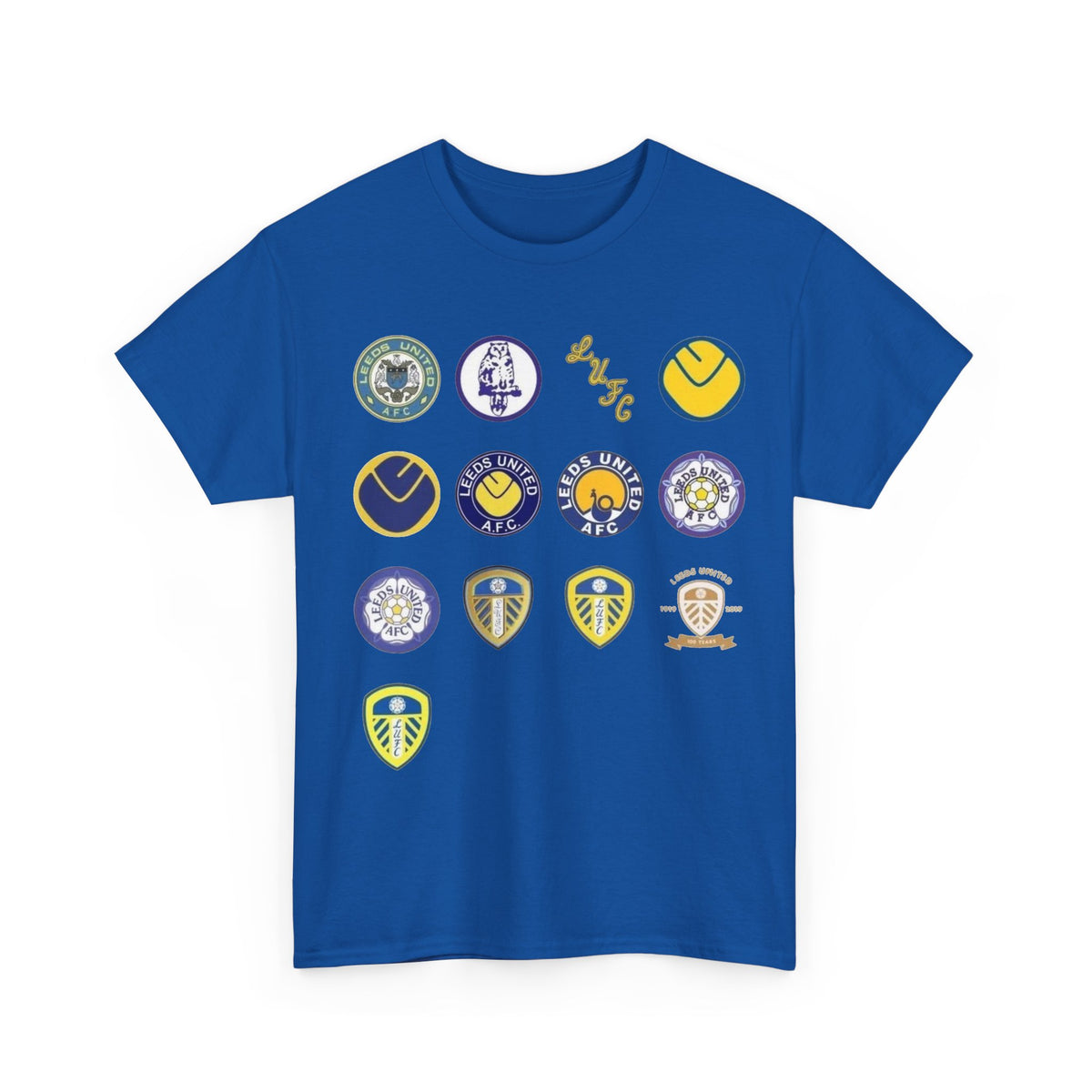 Leeds United Retro Crest Cotton T-Shirt — Vintage Football Club Emblem Tee