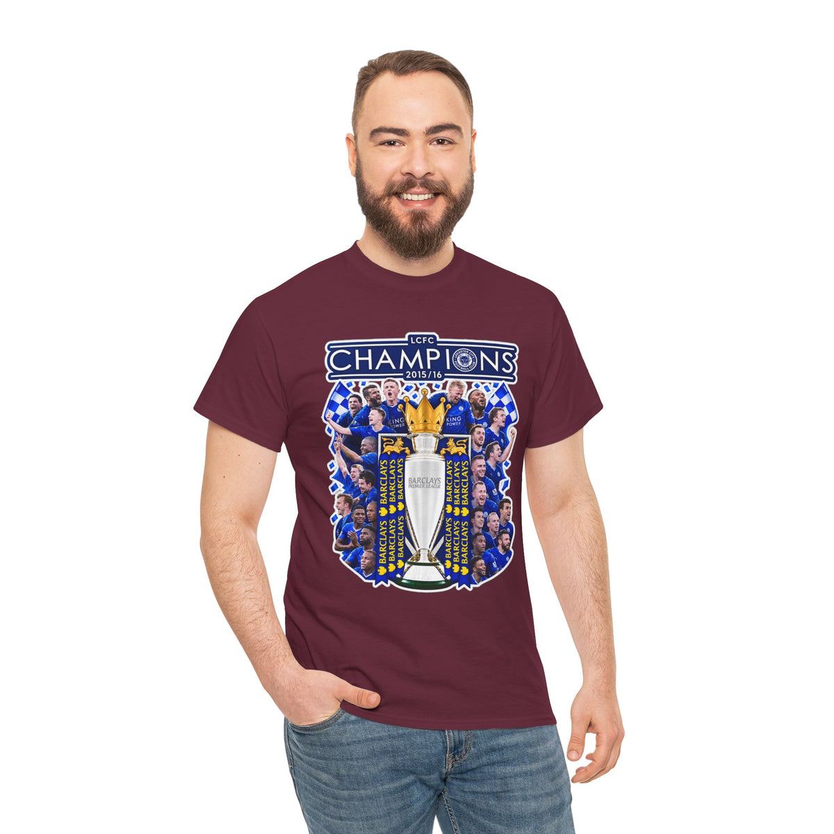 Leicester City 2015/2016 Champions Trophy Soccer T-Shirt — Team Victory Graphic Tee
