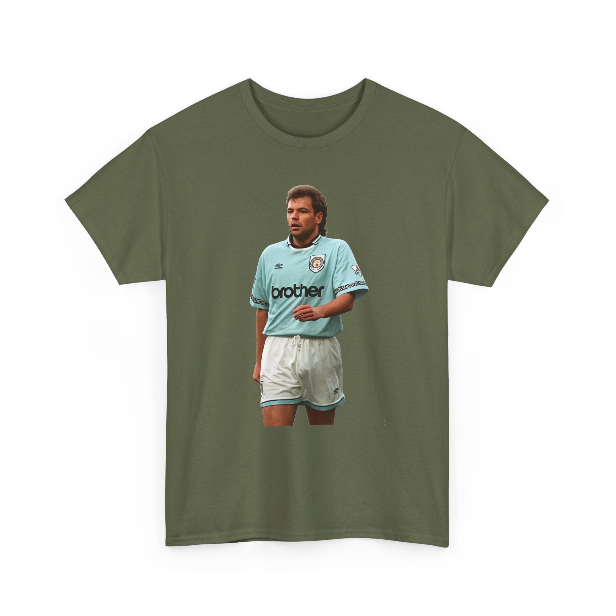 Uwe Rosler Manchester City Legend Graphic Tee - Retro Football Kit Print