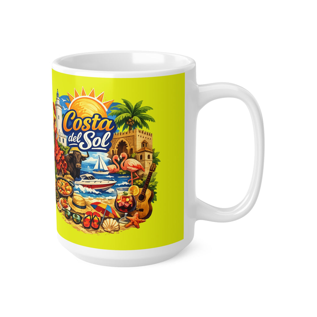 Costa del Sol Ceramic Coffee Mug — Spanish Beach Travel Souvenir, 11oz & 15oz