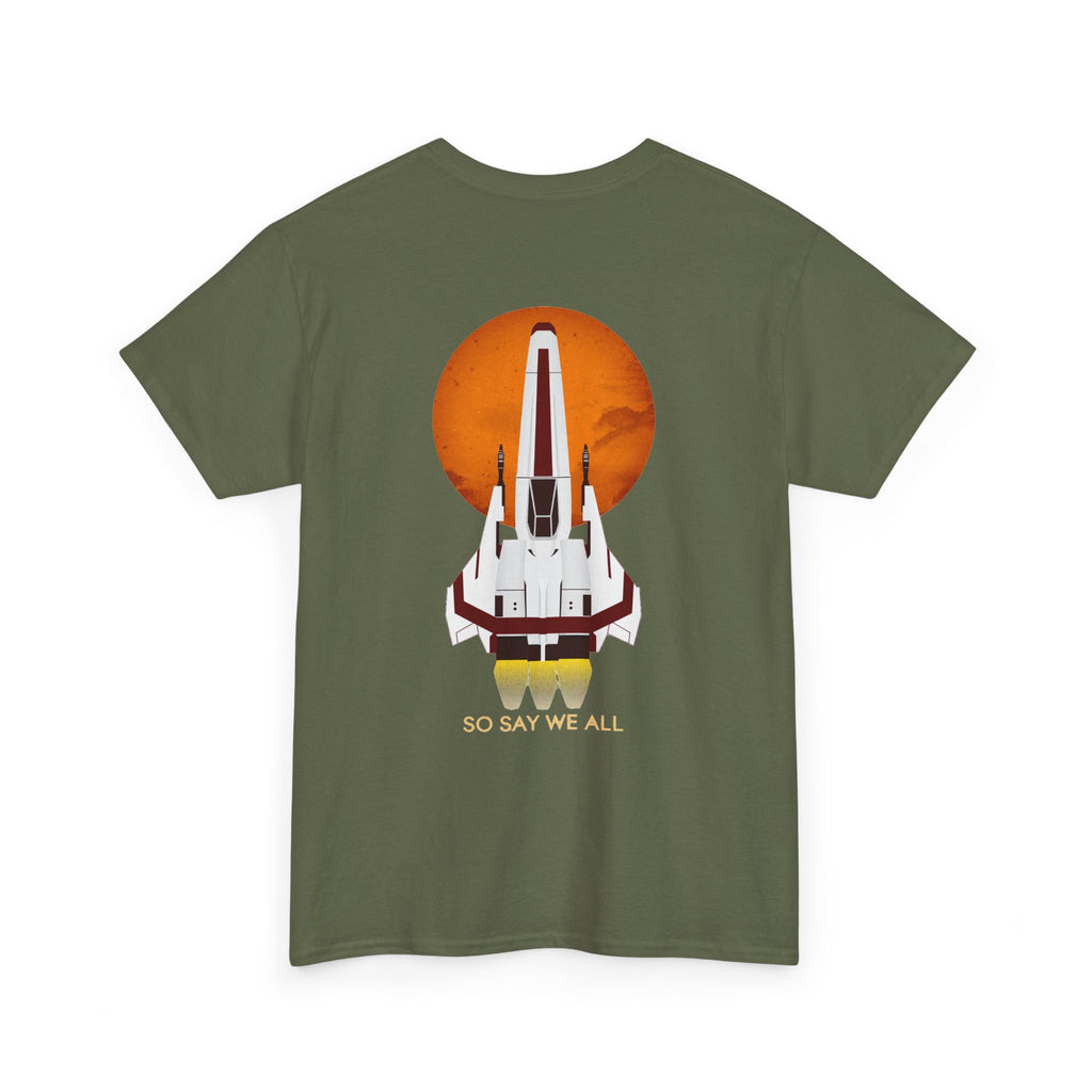 Battlestar Galactica Graphic Tee — "So Say We All" Viper Ship Sci‑Fi T‑Shirt