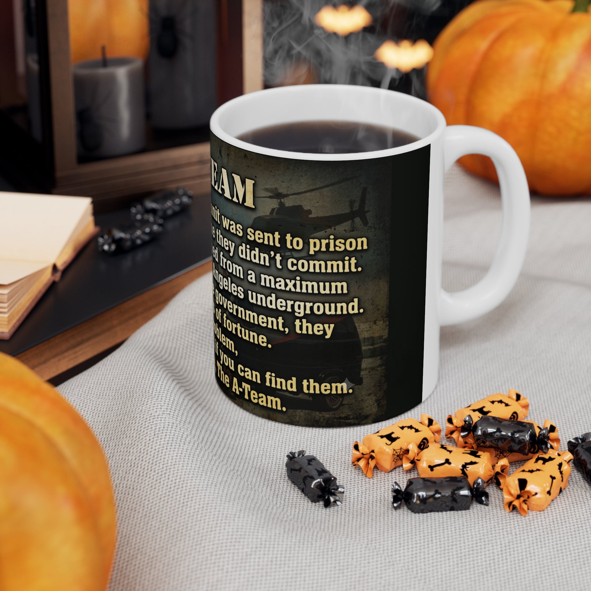 A-Team Quote Mug — Vintage Military TV Show Coffee Cup (11oz & 15oz)