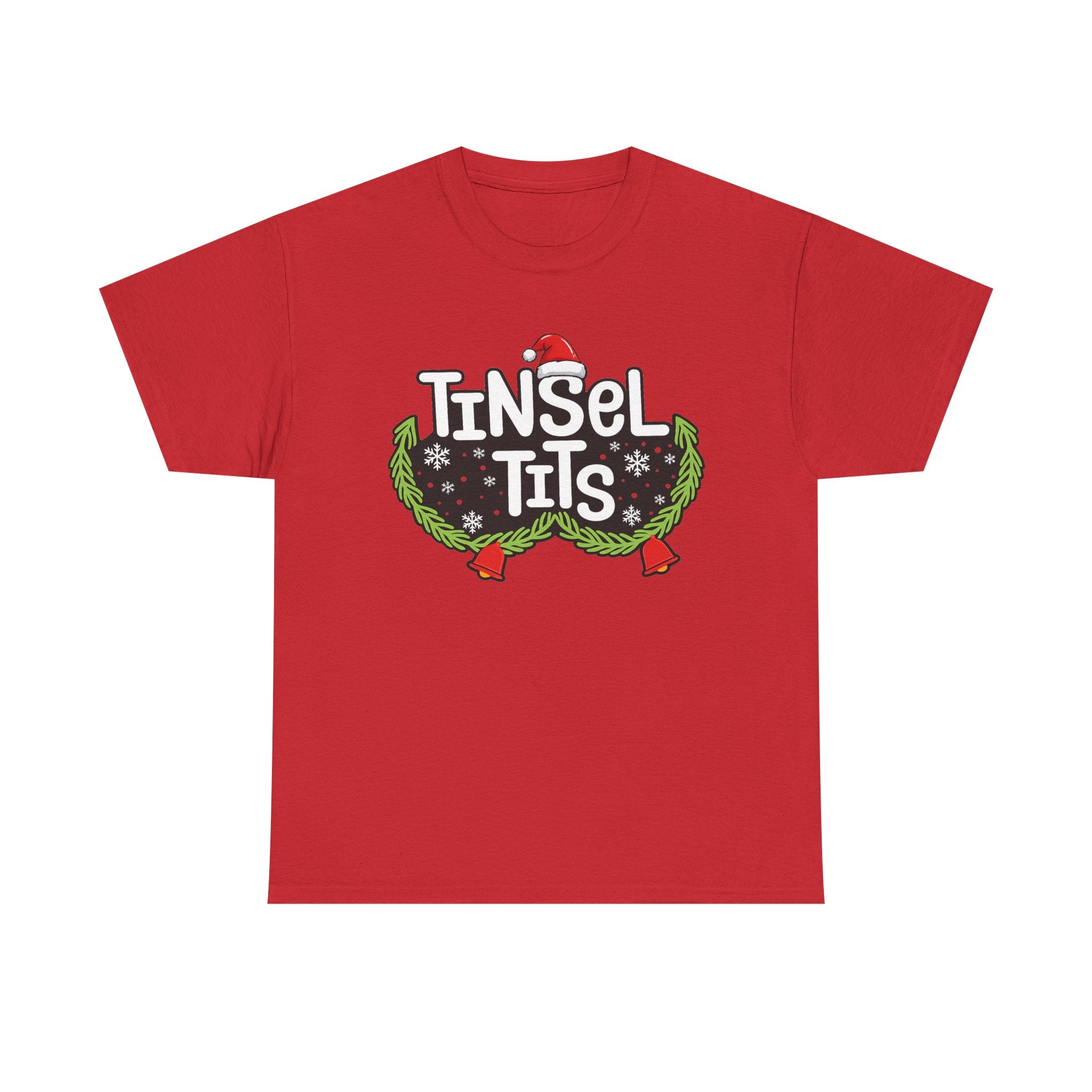 T-Shirt — "Tinsel Tits" Funny Christmas Wreath Holiday Tee