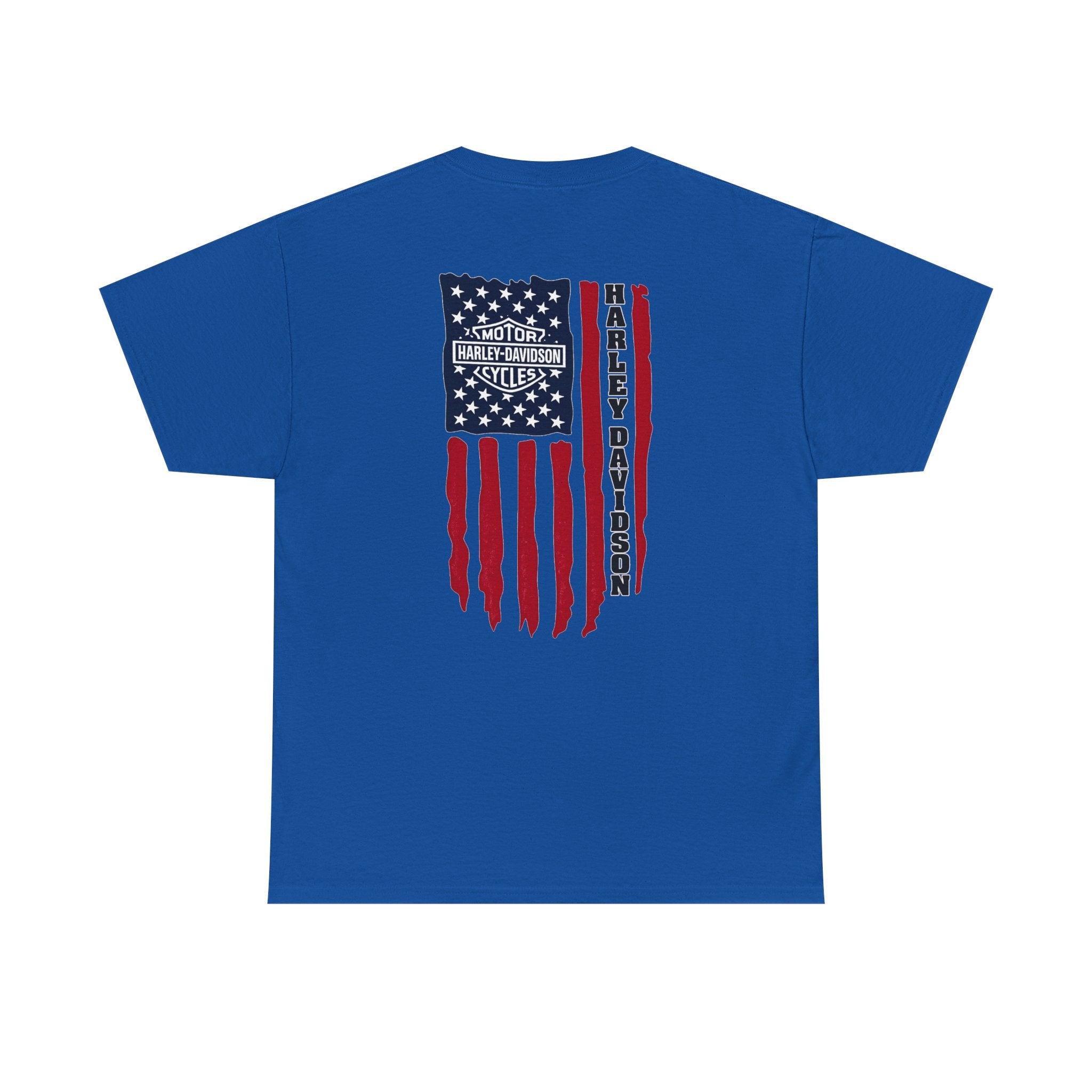 Harley-Style Flag Tee — American Motorcycle Logo T-Shirt