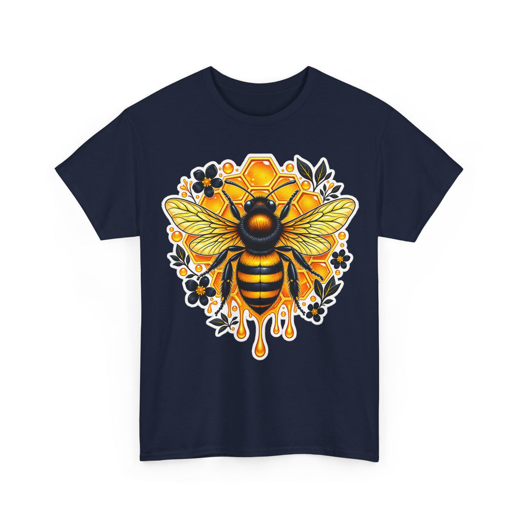 Manchester Bee Honeycomb T‑Shirt — Floral Dripping Honey Graphic Tee