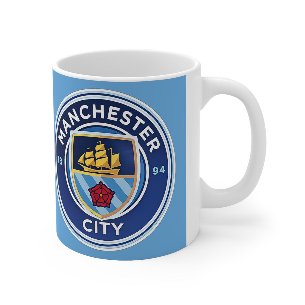 Manchester City Football Club Ceramic Coffee Mug — 11oz & 15oz Team Crest Design