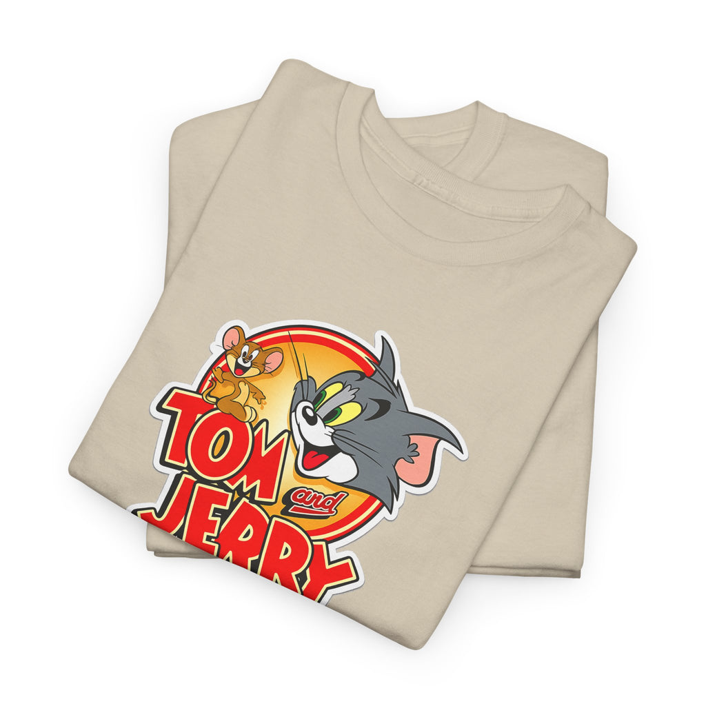 Tom & Jerry Retro Logo Cotton Tee — Classic Cartoon Graphic T-Shirt