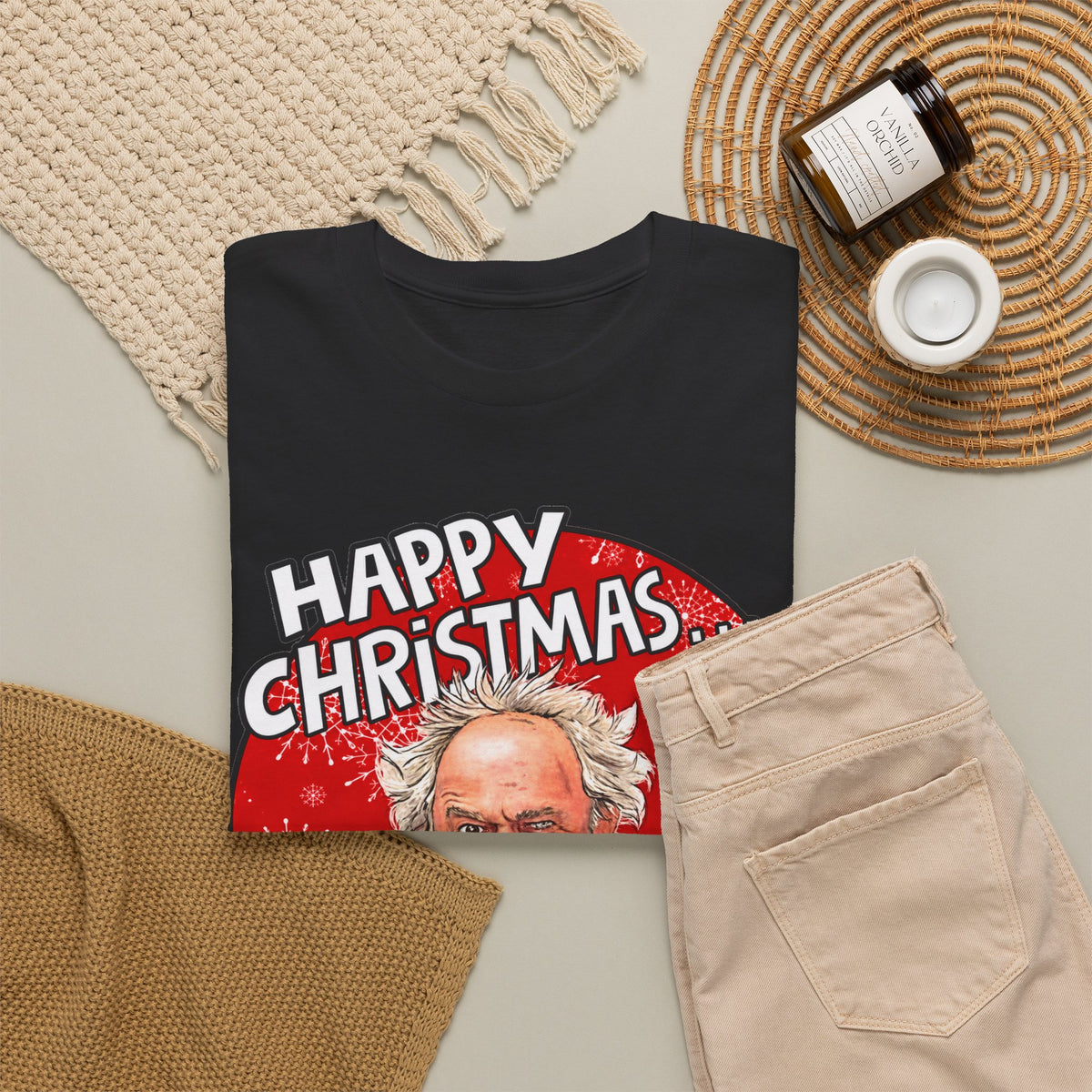 Funny Christmas Tee — “Happy Christmas… Now Feck Off!” Holiday Graphic T-Shirt