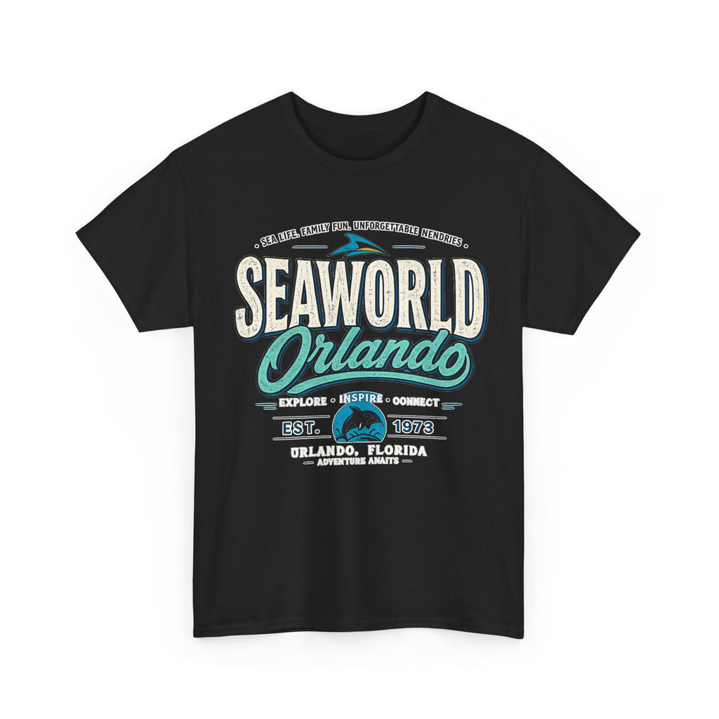 SeaWorld Orlando Graphic Tee — Retro Explore Inspire Connect Vacation Shirt