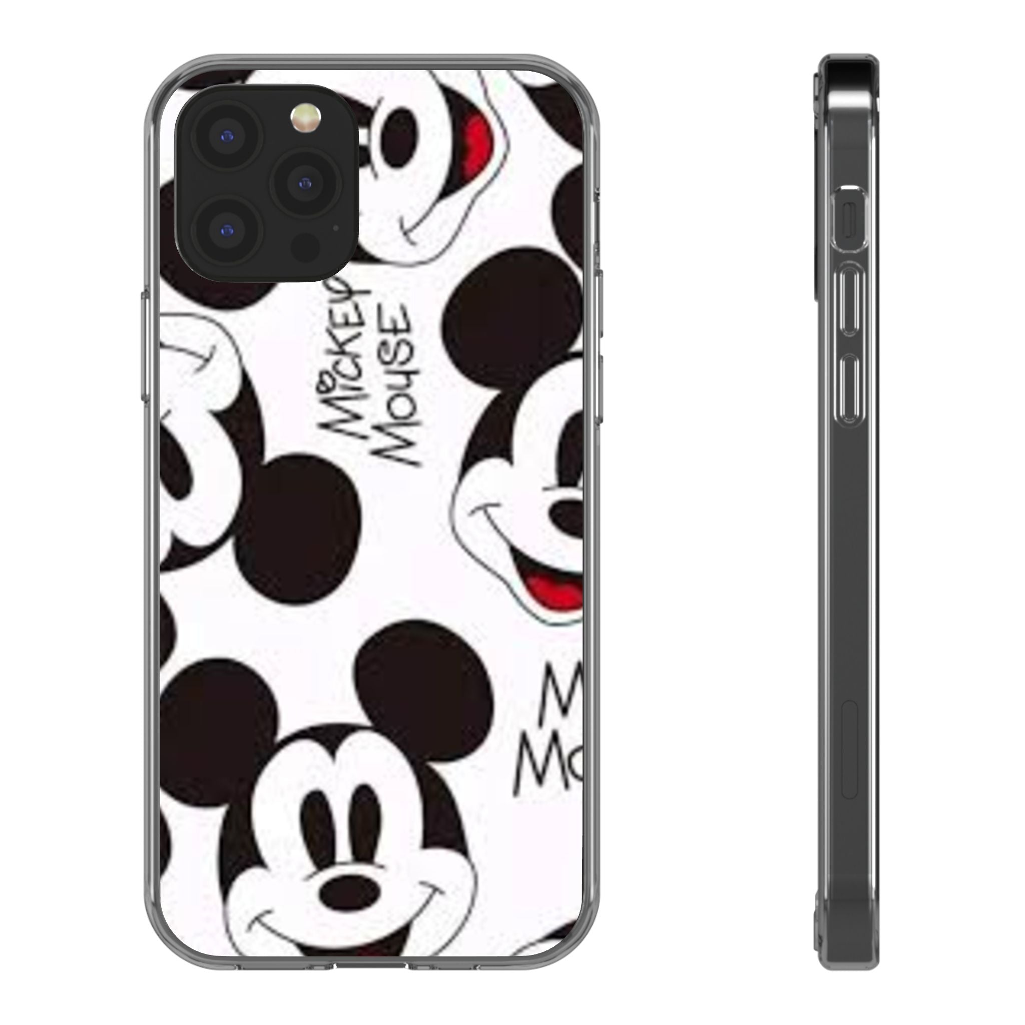 Mickey Mouse Clear Phone Case – Retro Cartoon Pattern Clear Case