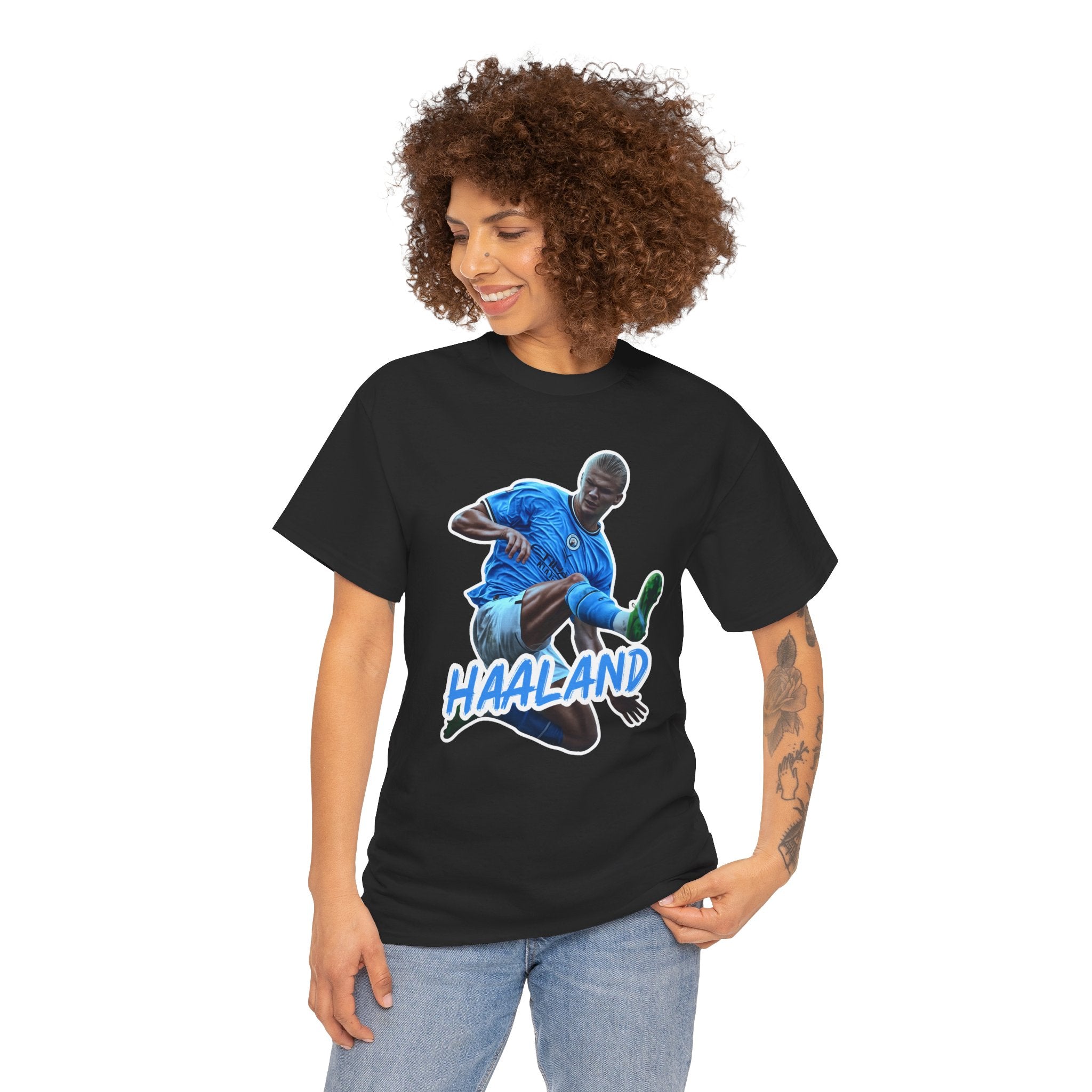 Erling Haaland Manchester City Soccer T‑Shirt – Dynamic Action Graphic Tee