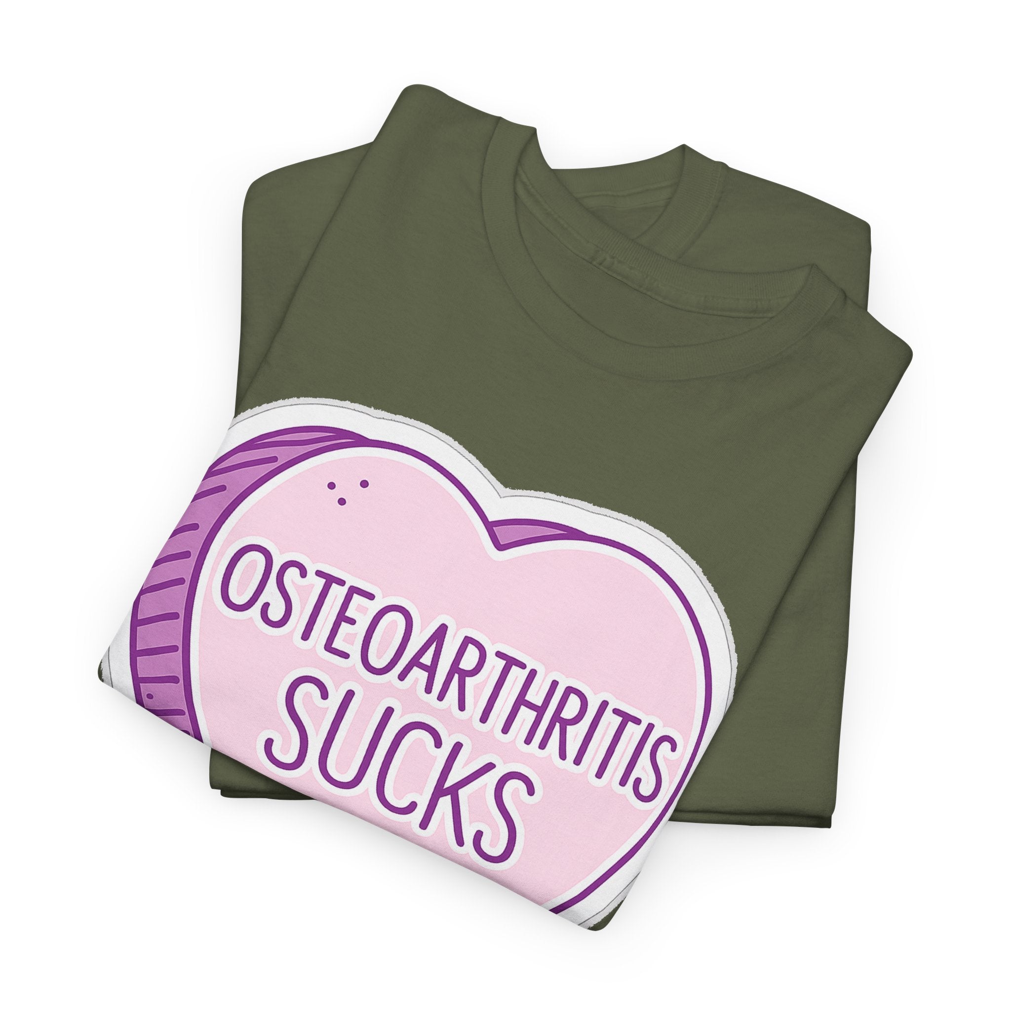 Osteoarthritis Sucks T-Shirt — Pink Heart Awareness Tee