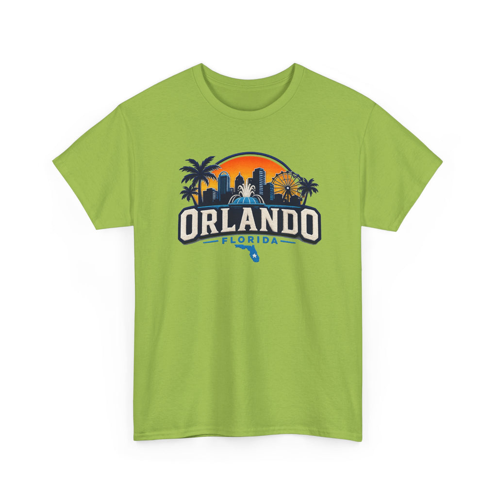 Orlando Florida Sunset T-Shirt — Retro Skyline & Palm Tree Vacation Tee
