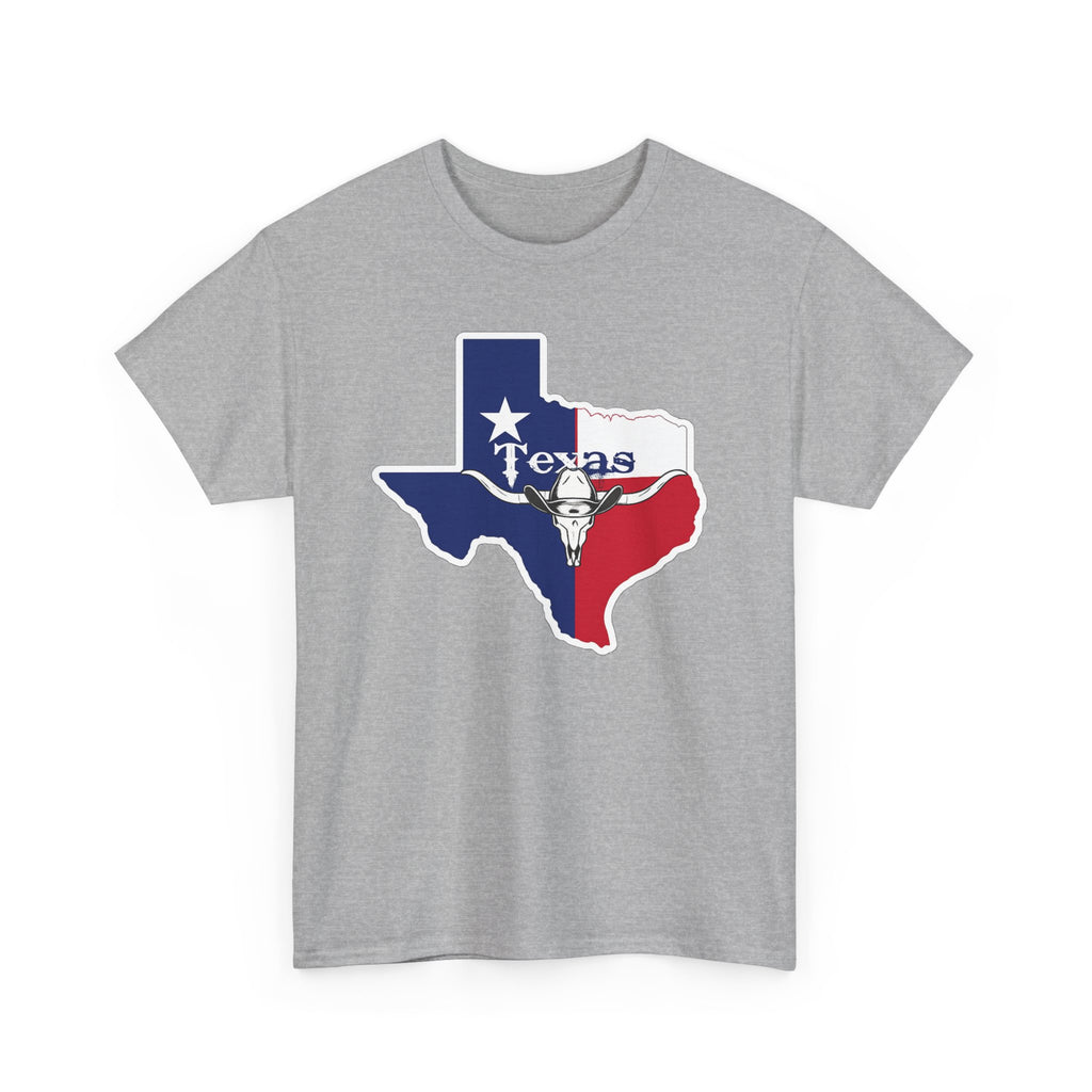 Texas Flag Outline T-Shirt — Lone Star State Map Tee with 'Texas' Text
