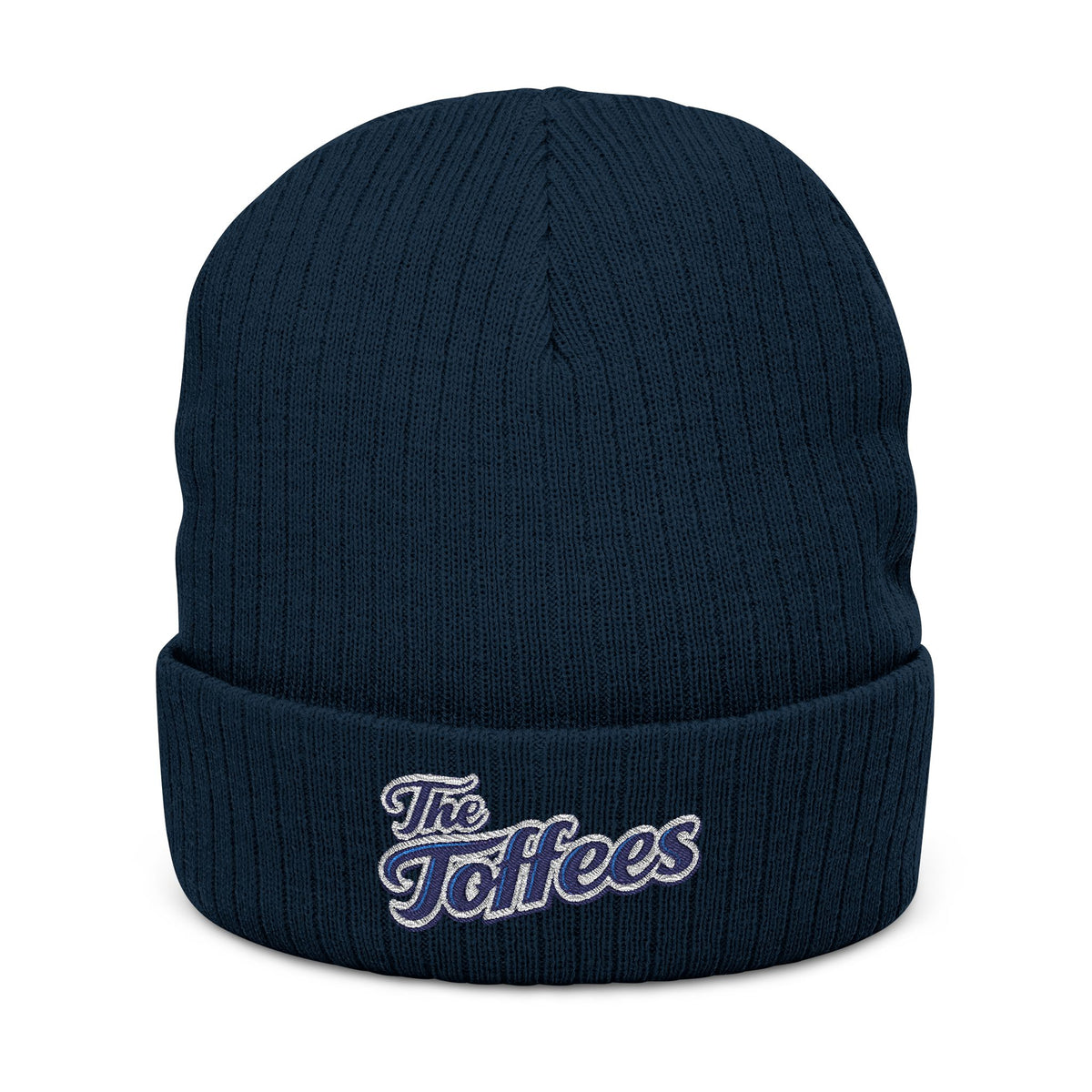 Embroidered 'The Toffees' Ribbed Knit Beanie — Cozy Football Fandom Hat