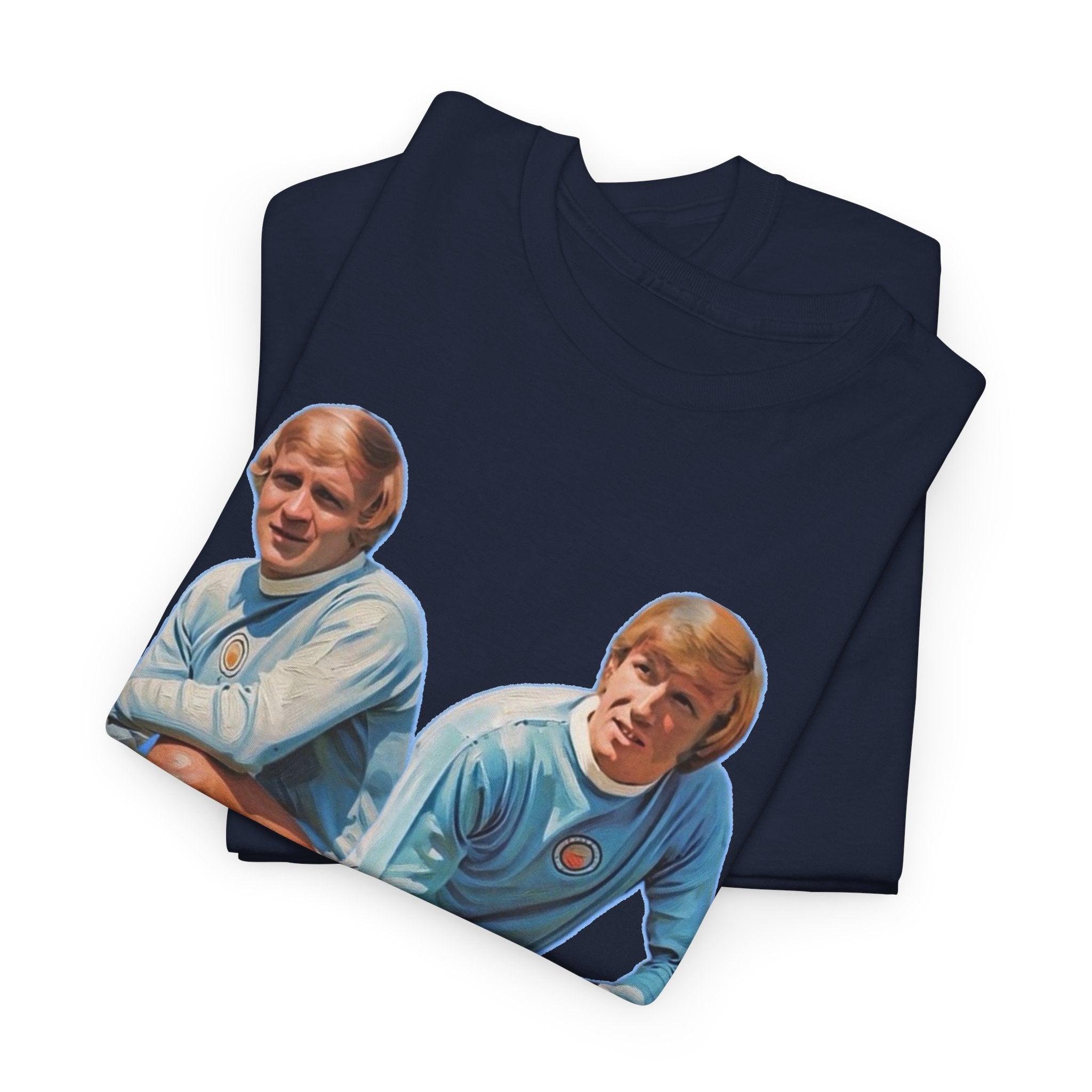 Franny Lee and Colin Bell Manchester City Retro Soccer Players T‑Shirt — Vintage Football Graphic Tee