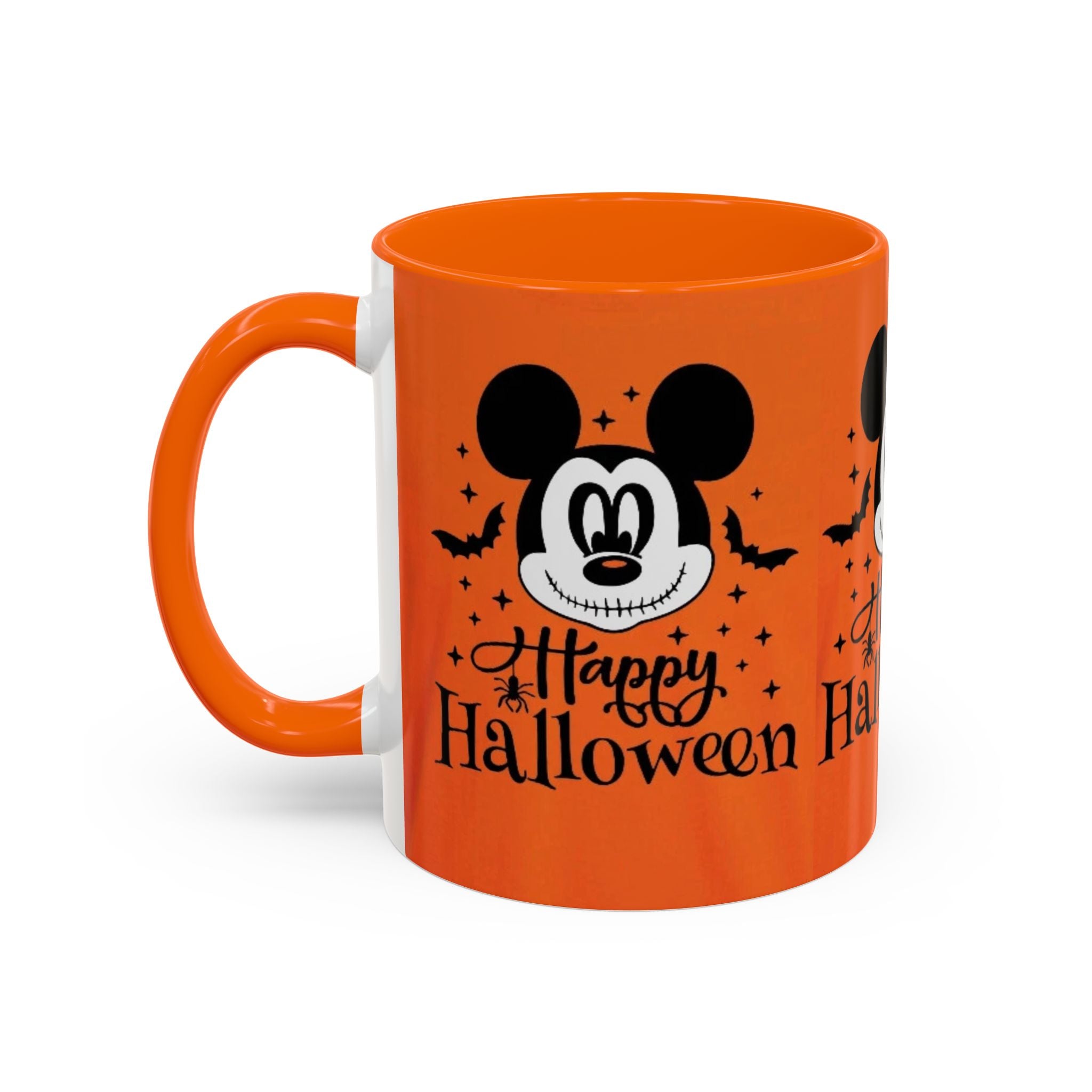 Halloween Mickey Mouse Orange Coffee Mug - "Happy Halloween" 11/15oz
