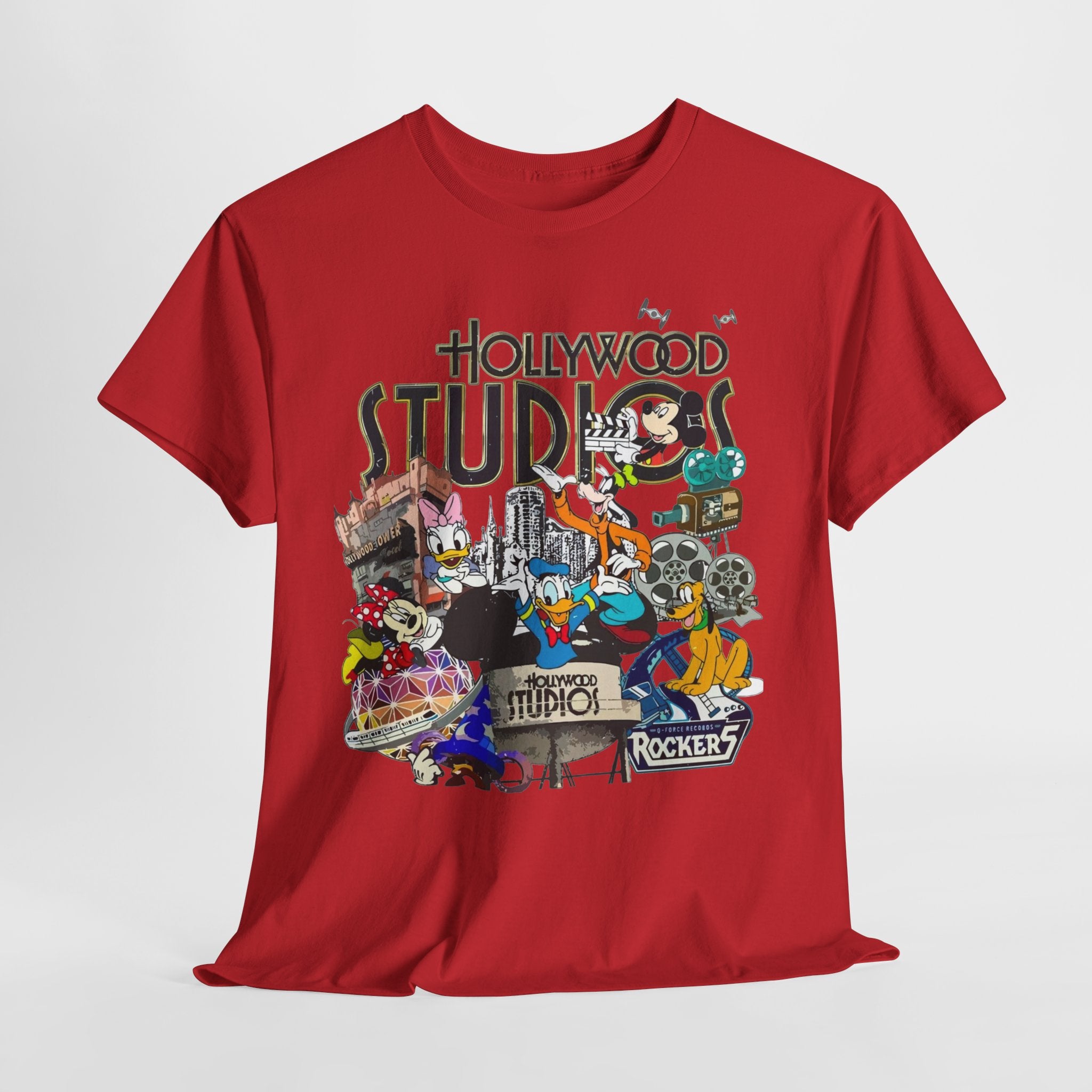 Hollywood Studios Collage T-Shirt — Vintage Theme Park Character Tee