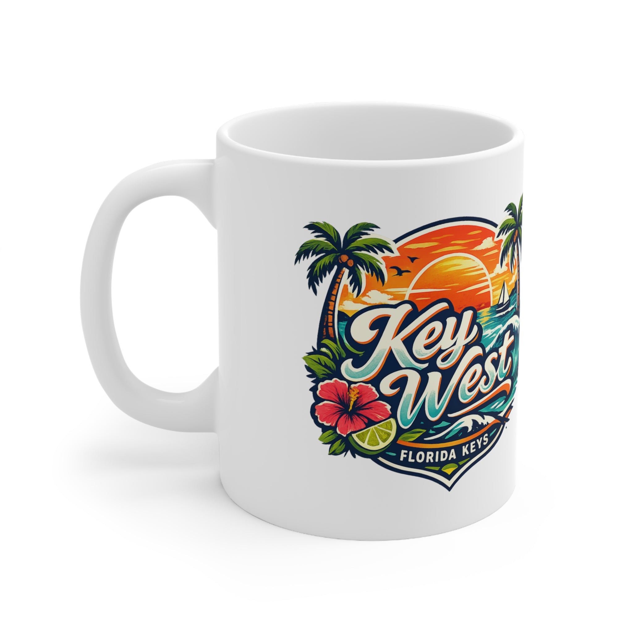 Key West Florida Keys Ceramic Coffee Cups, 11oz, 15oz
