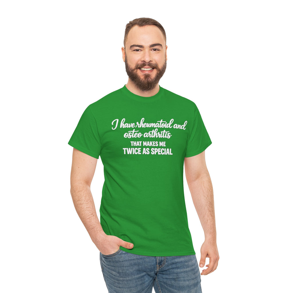 Rheumatoid & Osteoarthritis Awareness T-Shirt – "Twice As Special"