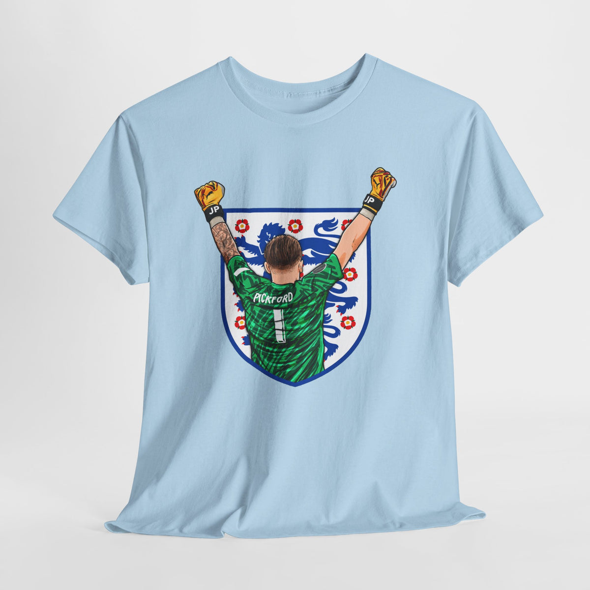 Pickford England Number 1 Goalkeeper Graphic Tee — Victory Pose Jersey Design