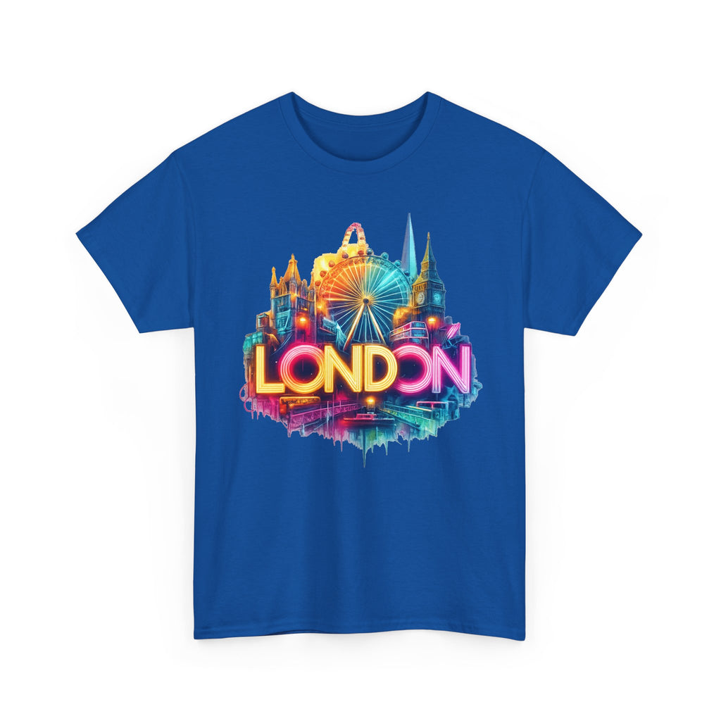 London Skyline Tee — Colorful Neon London Landmark T-Shirt