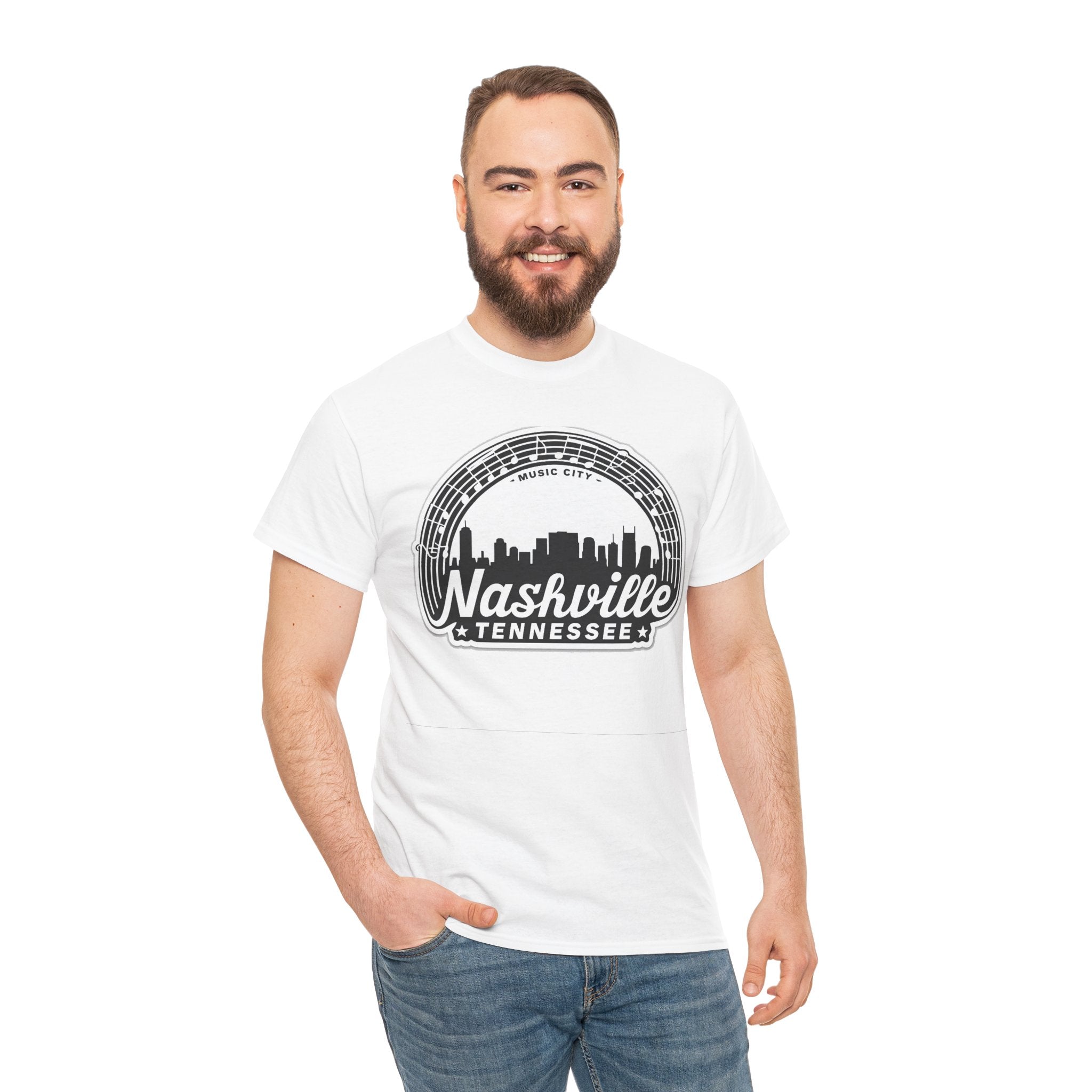 Nashville Tennessee Skyline Tee — Retro Music City Graphic Shirt