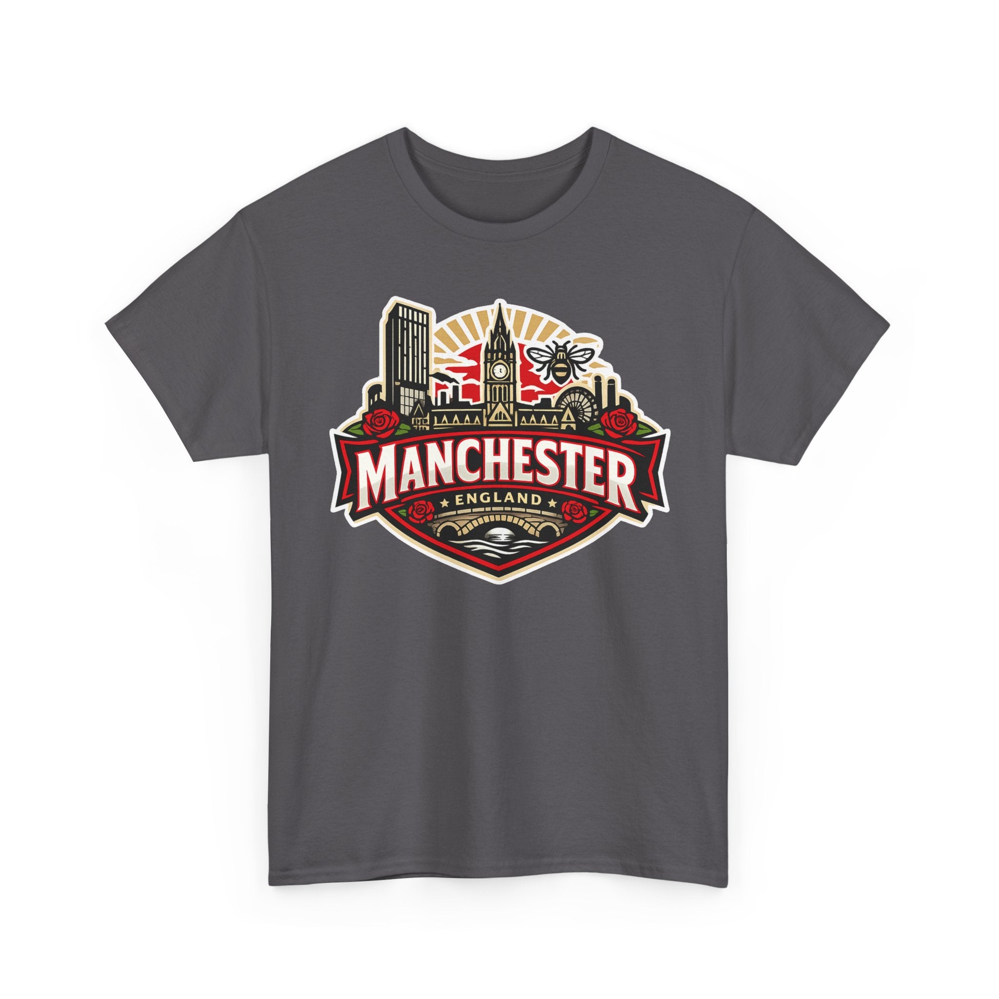 Manchester England Skyline T-Shirt — Vintage City Crest Tee
