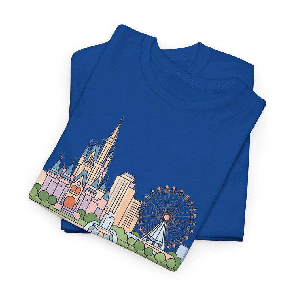 Orlando Skyline T-Shirt — Cute Cityscape Graphic Tee with 'Orlando' Text