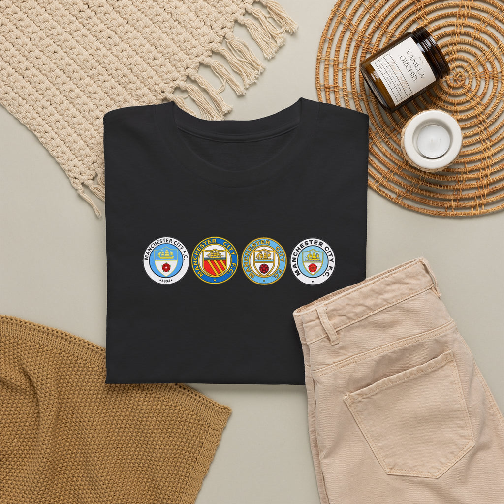Man City Retro Crest Inspired Cotton T-Shirt