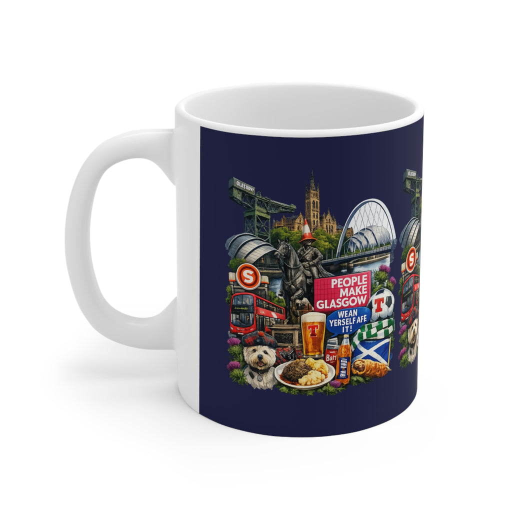 Glasgow Landmarks Ceramic Mug — People Make Glasgow Collage, 11oz & 15oz