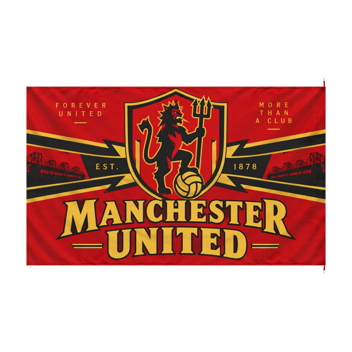 Manchester United Double-Sided Flag — Red Football Club Banner