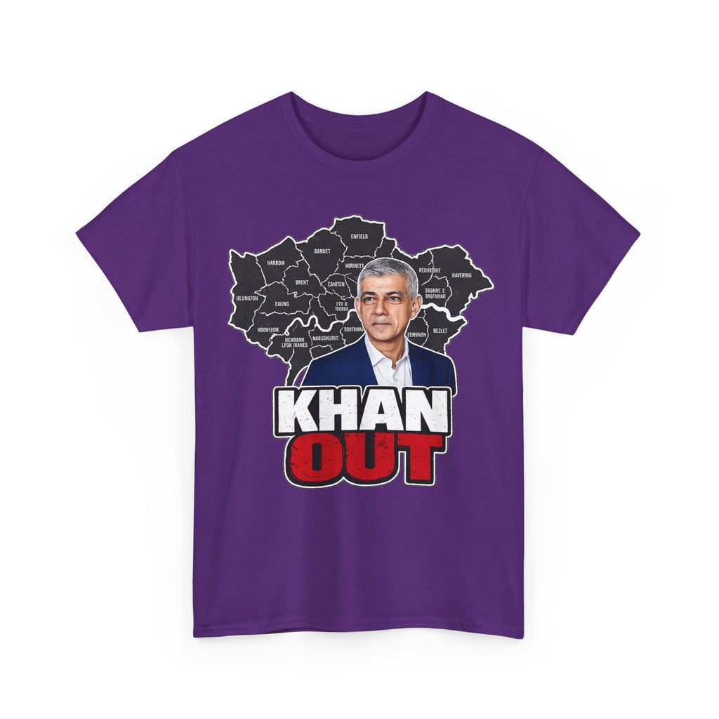 Sadiq Khan Out" Political Protest Tee with Sadiq Khan Graphic T-Shirt