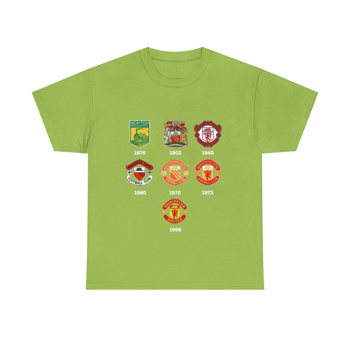 Manchester United Crest Evolution T-Shirt — Vintage Club Logo Timeline Tee
