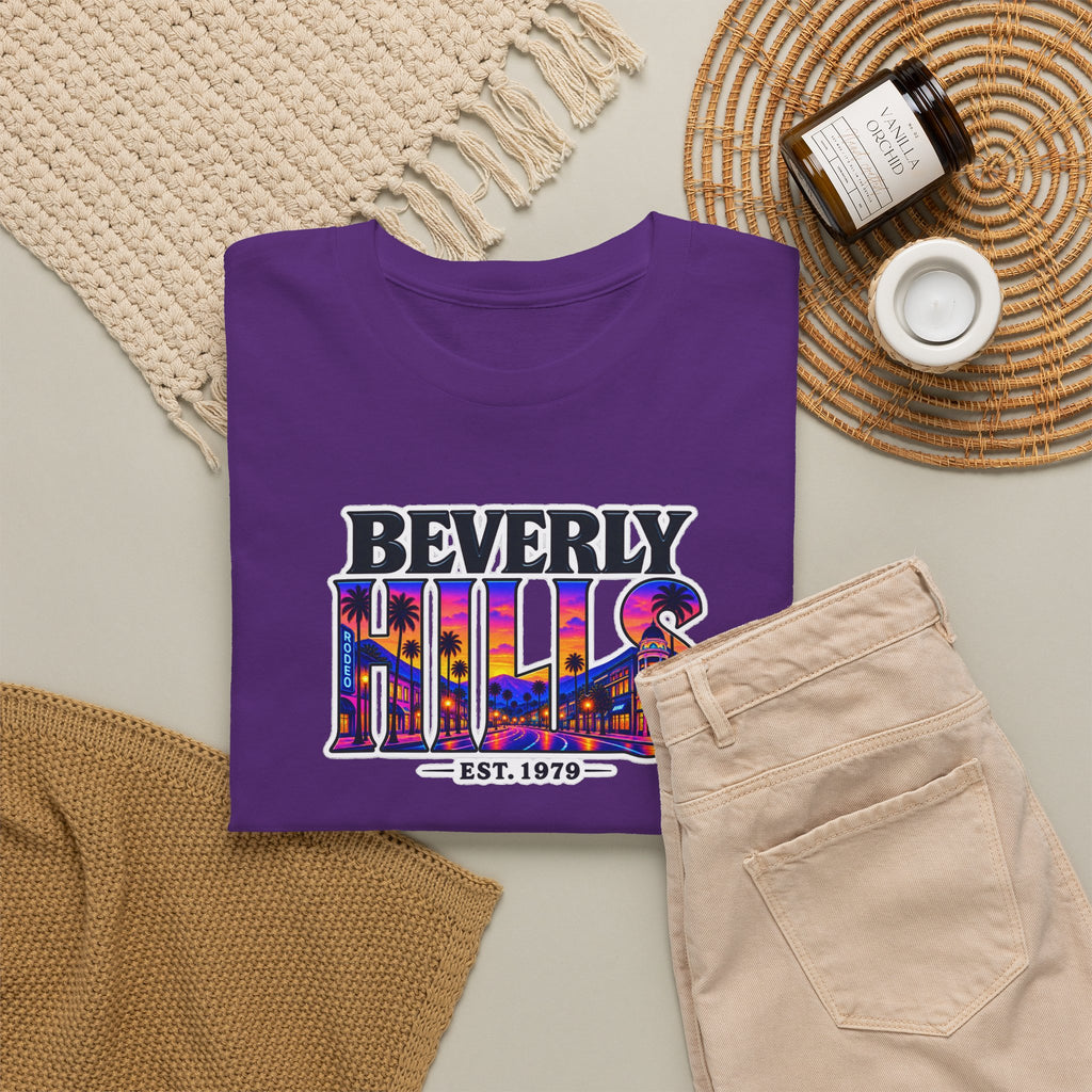 Beverly Hills Retro Sunset Tee — 'Beverly Hills EST. 1979' Graphic T-Shirt