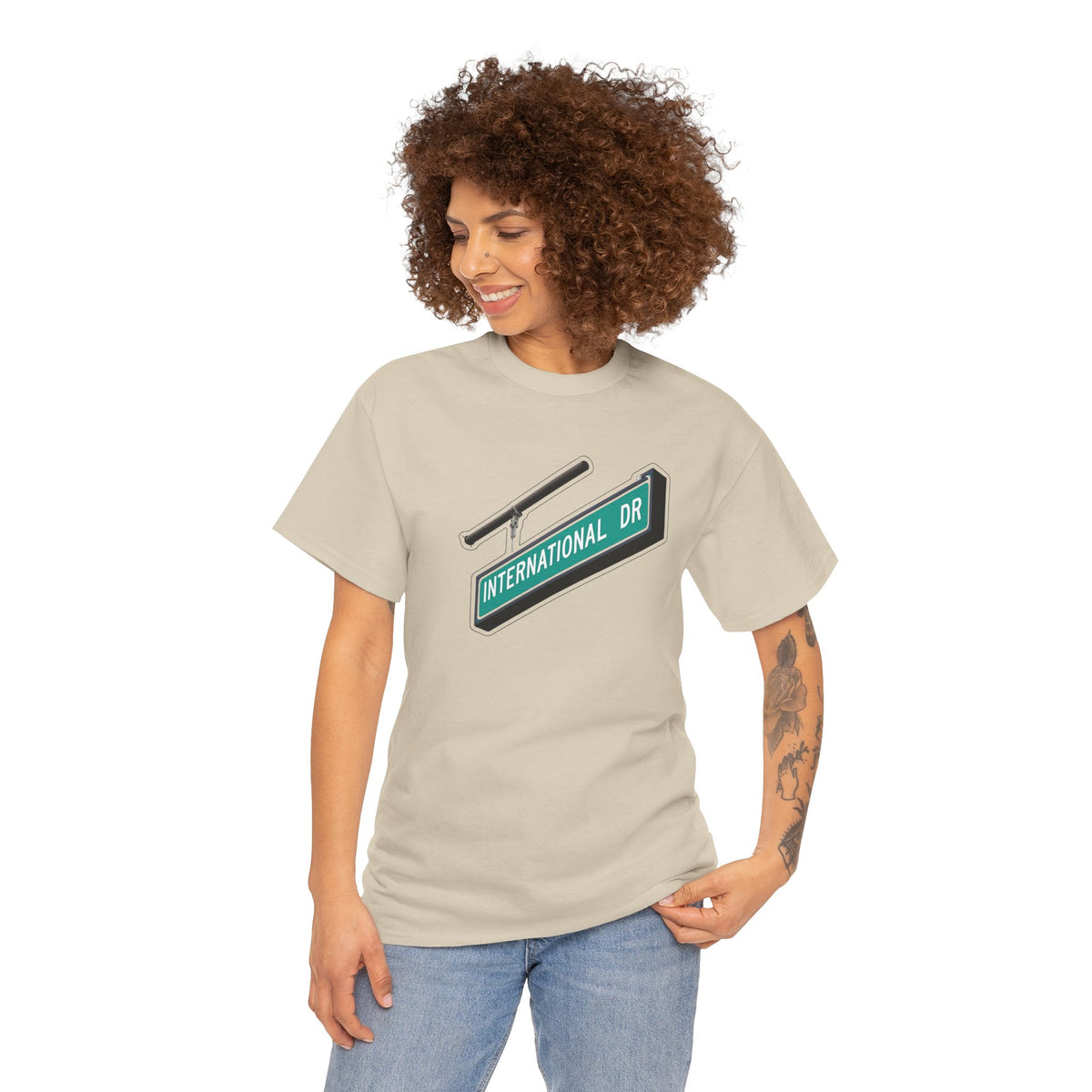 International Dr Street Sign Cotton T-Shirt