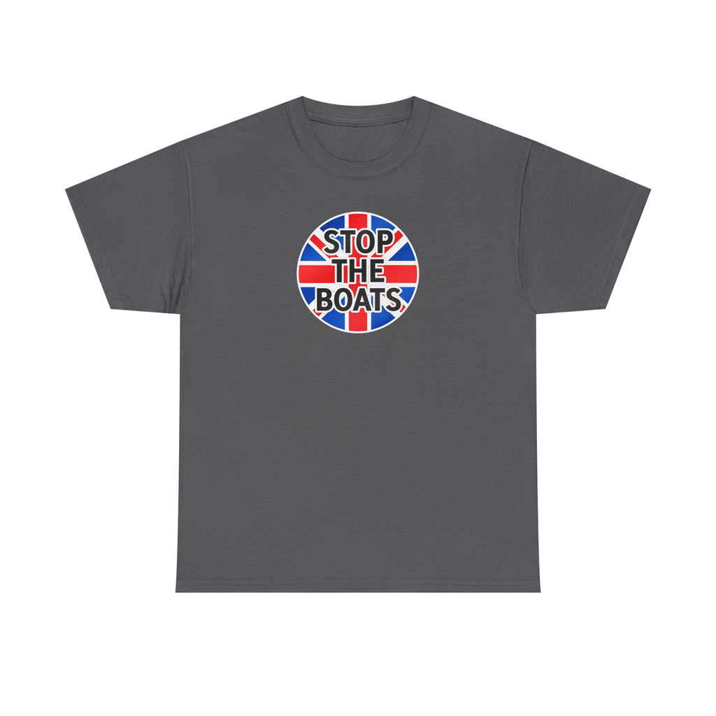 Stop The Boats Union Jack Protest Cotton T-Shirt / Tee